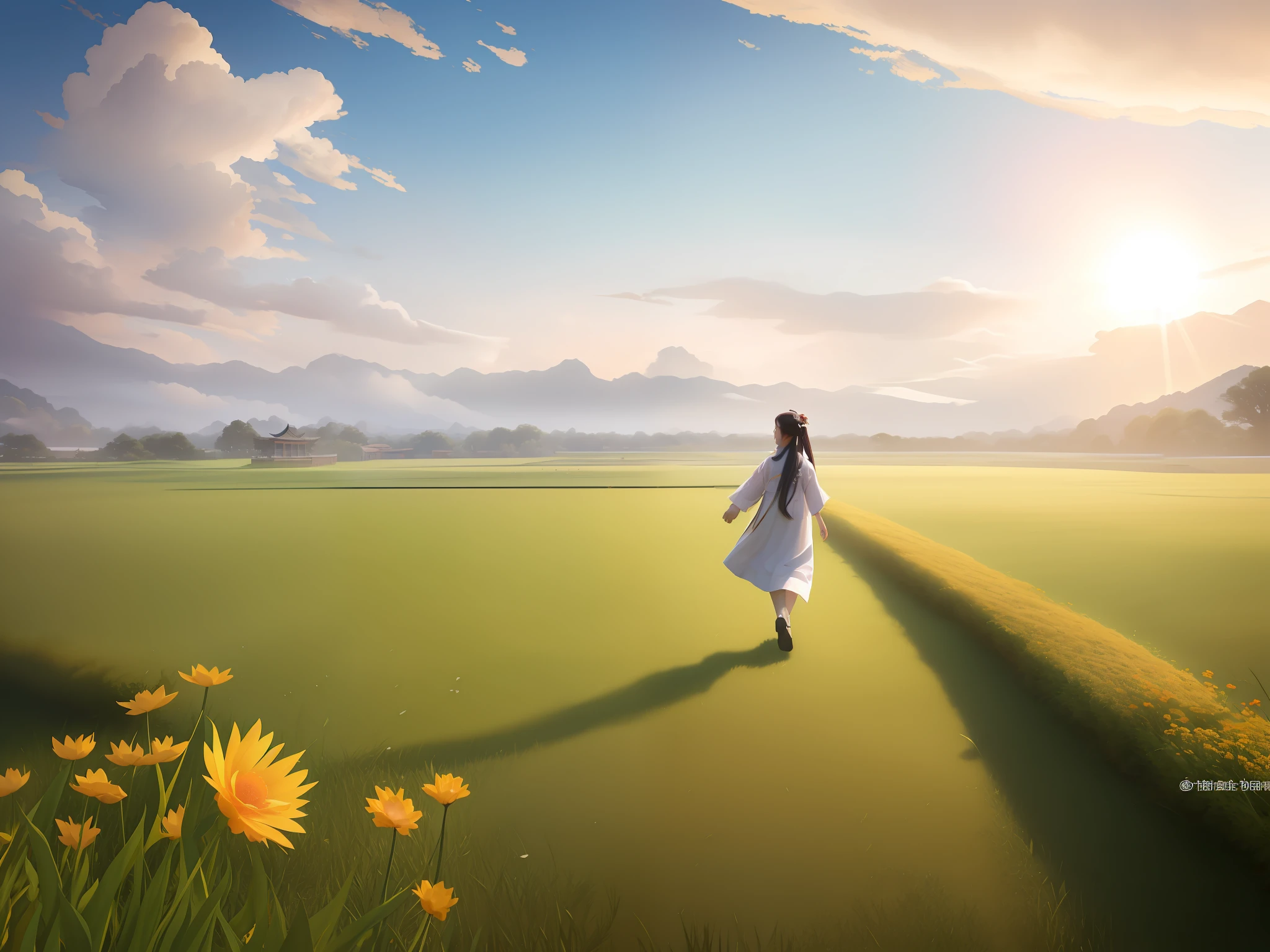 "Girl Walking in the Depths of the Field", Beautiful Field, Boundless, Xia Yong, Xia Chang, Qian Gu, Shi Rui, Liang Kai, Yan Hui, Cheng Jiasui, Liu Haisu, Yan Liben, Sunny Morning Light, Yang J, Wen Zhenheng