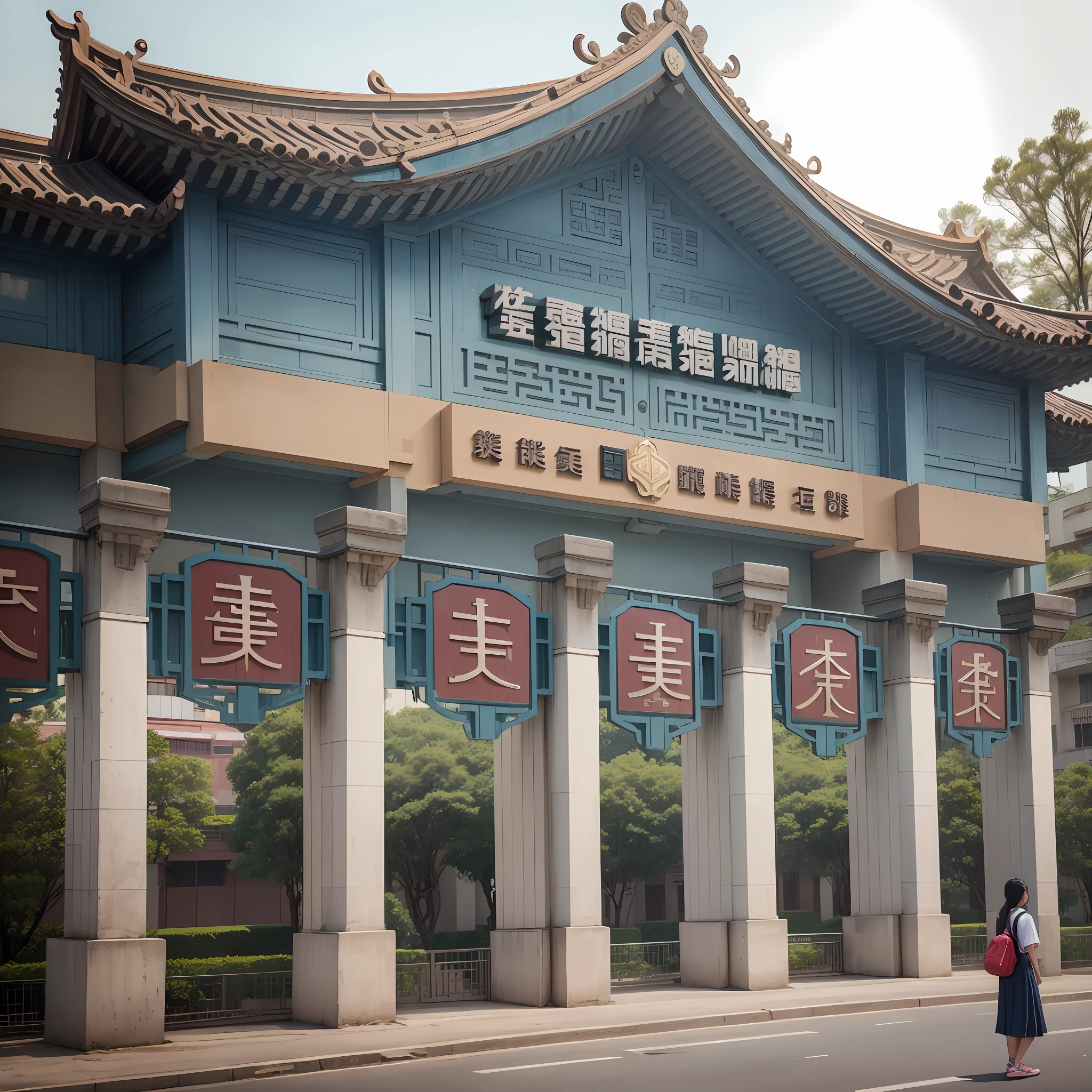 The school gate of Chang'an Middle School in Dongguan, Guangdong Province --auto --s2