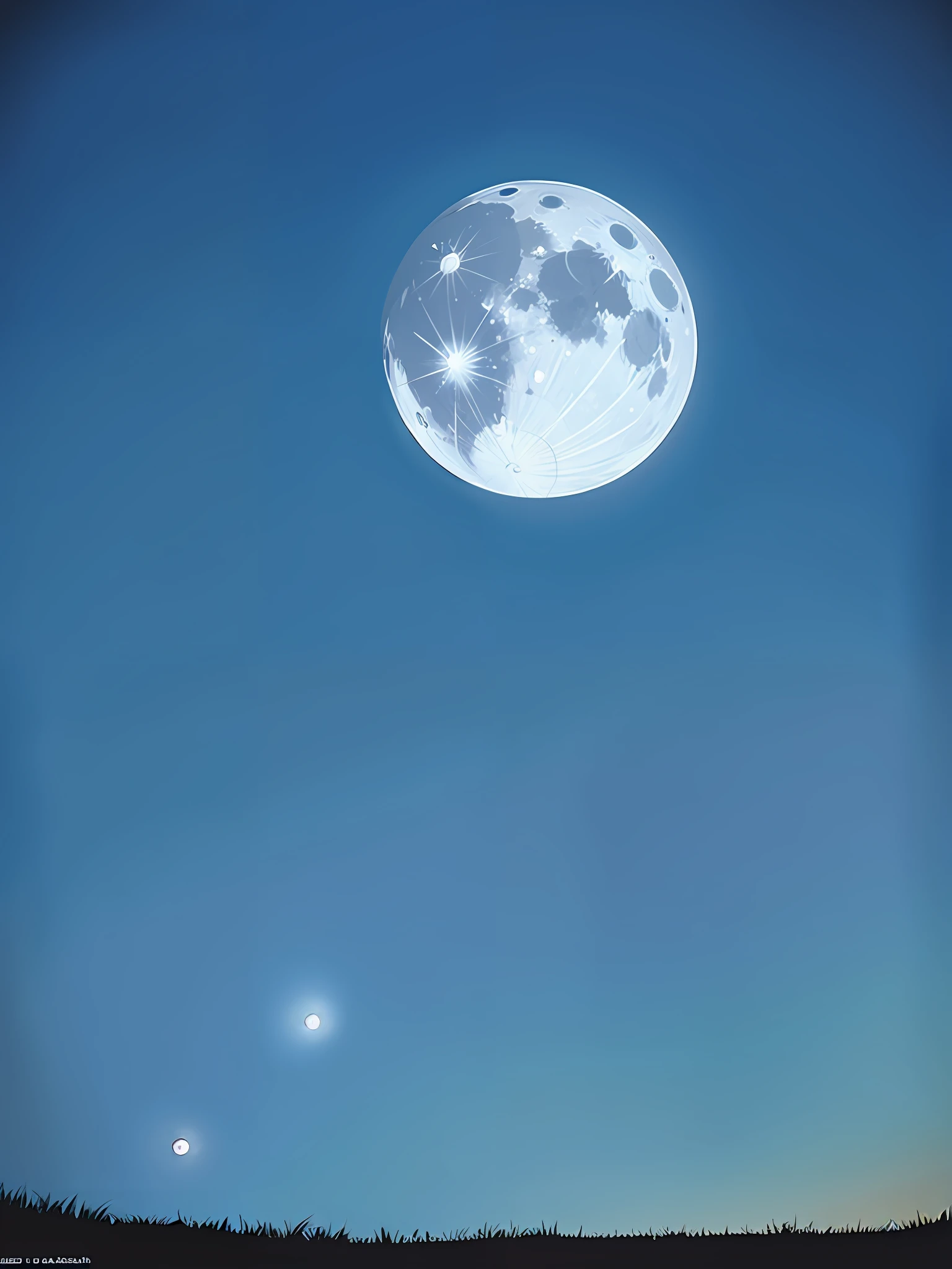 The moon is in the upper right corner, the moon is in the sky, and the moon is in the background! , fading moon, moon out, (moon in background), waxed moon, moon in the sky