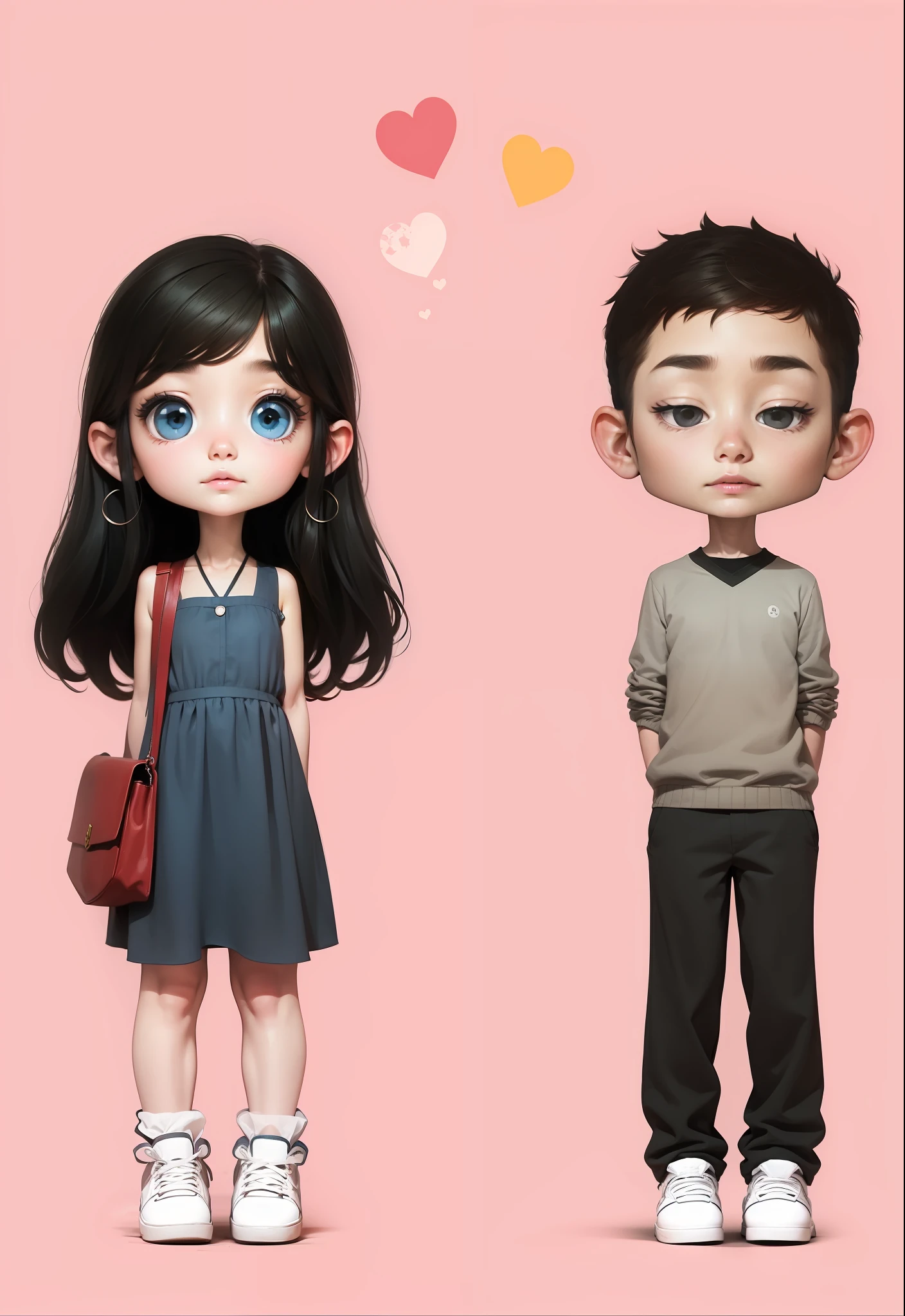 Couple, realistic, original photos, best quality, two-dimensional, comic face, delicate facial features, gorgeous clothes