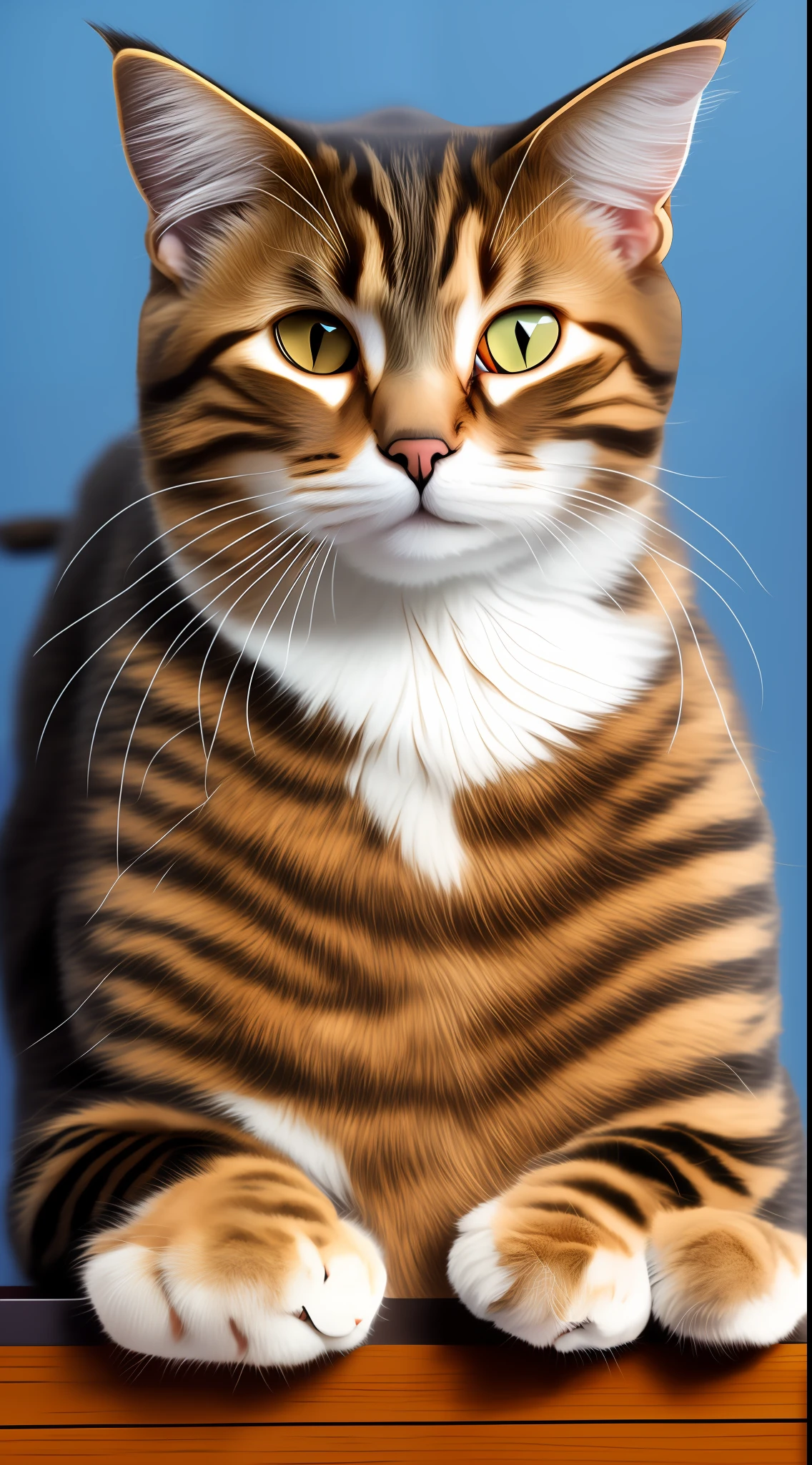 sad and tired Cat in office suit, sitting, masterpiece, high quality, high resolution,HD,