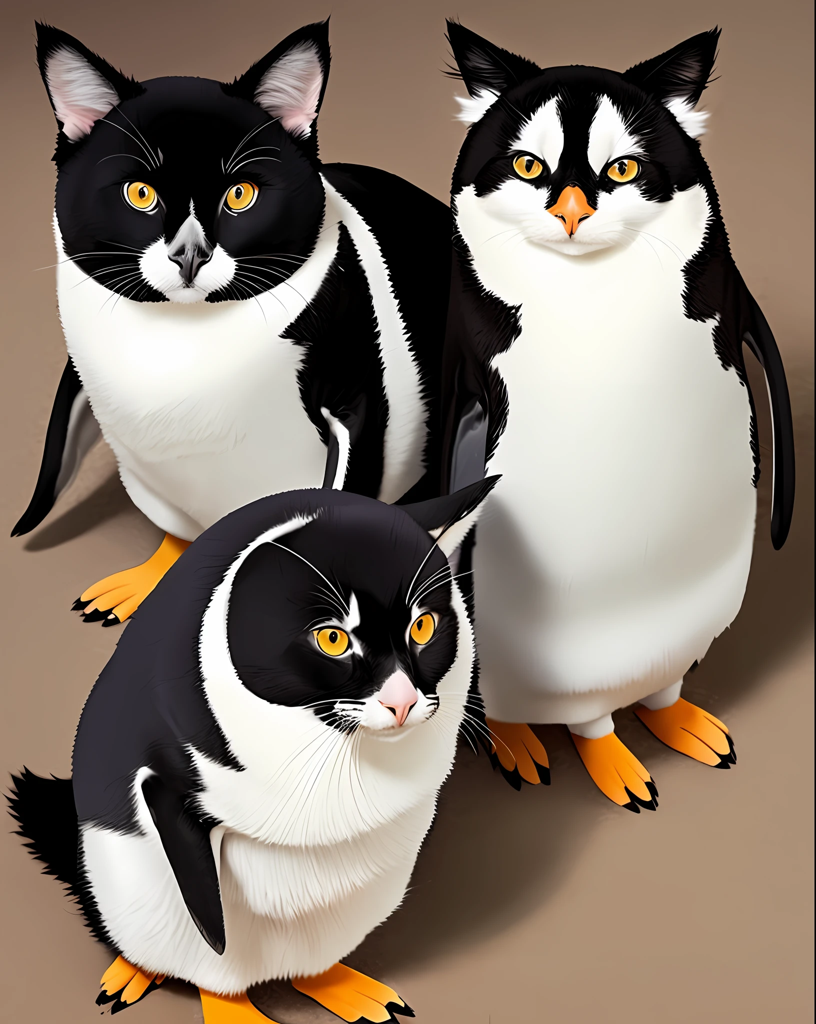 Penguin with cat ears in a dog body