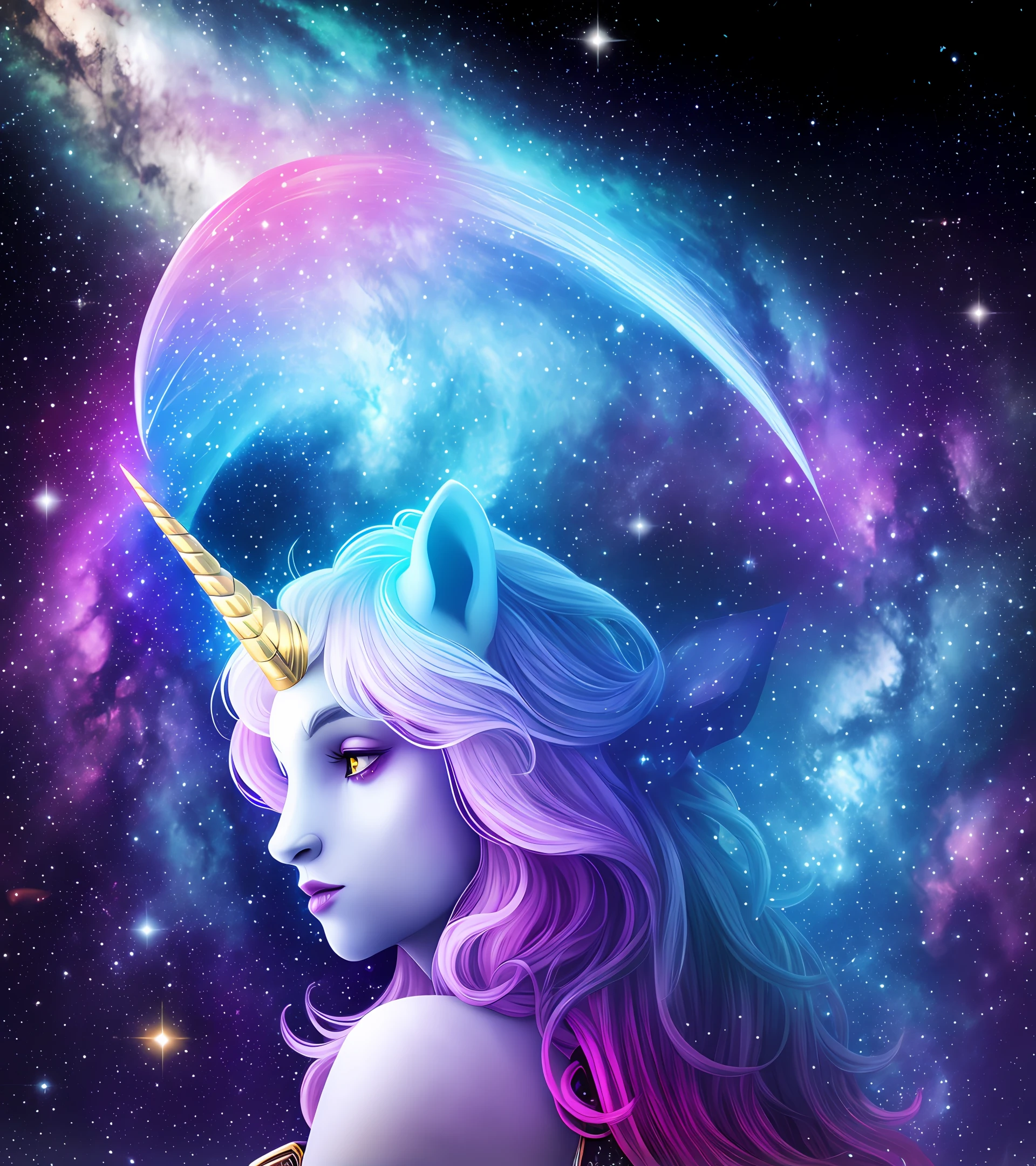 unicorn head aesthic galaxy