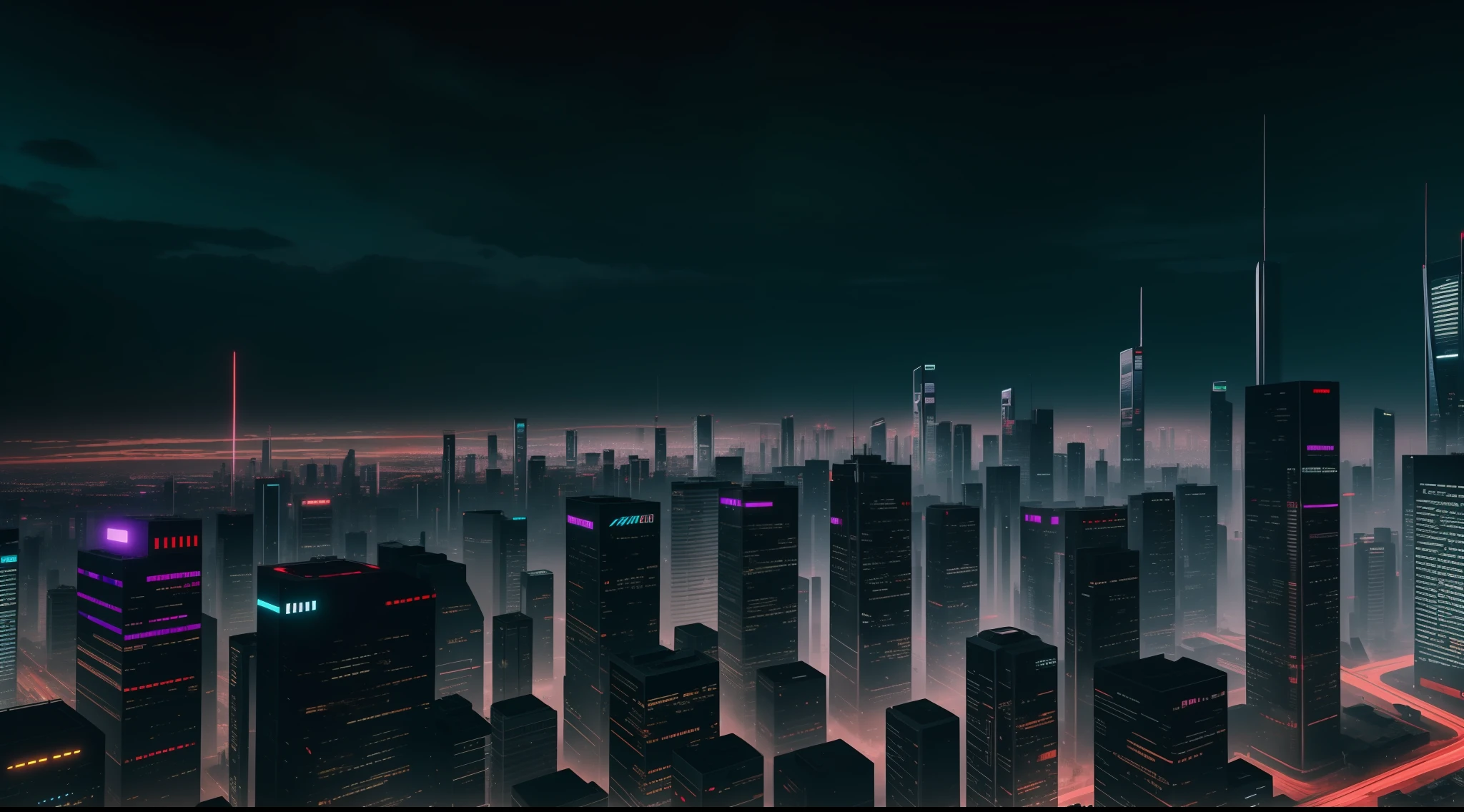 cyberpunk city, realistic skyline, cyber urban fantasy, vibrant, photorealistic, realistic, dramatic, dark, sharp focus, 8k