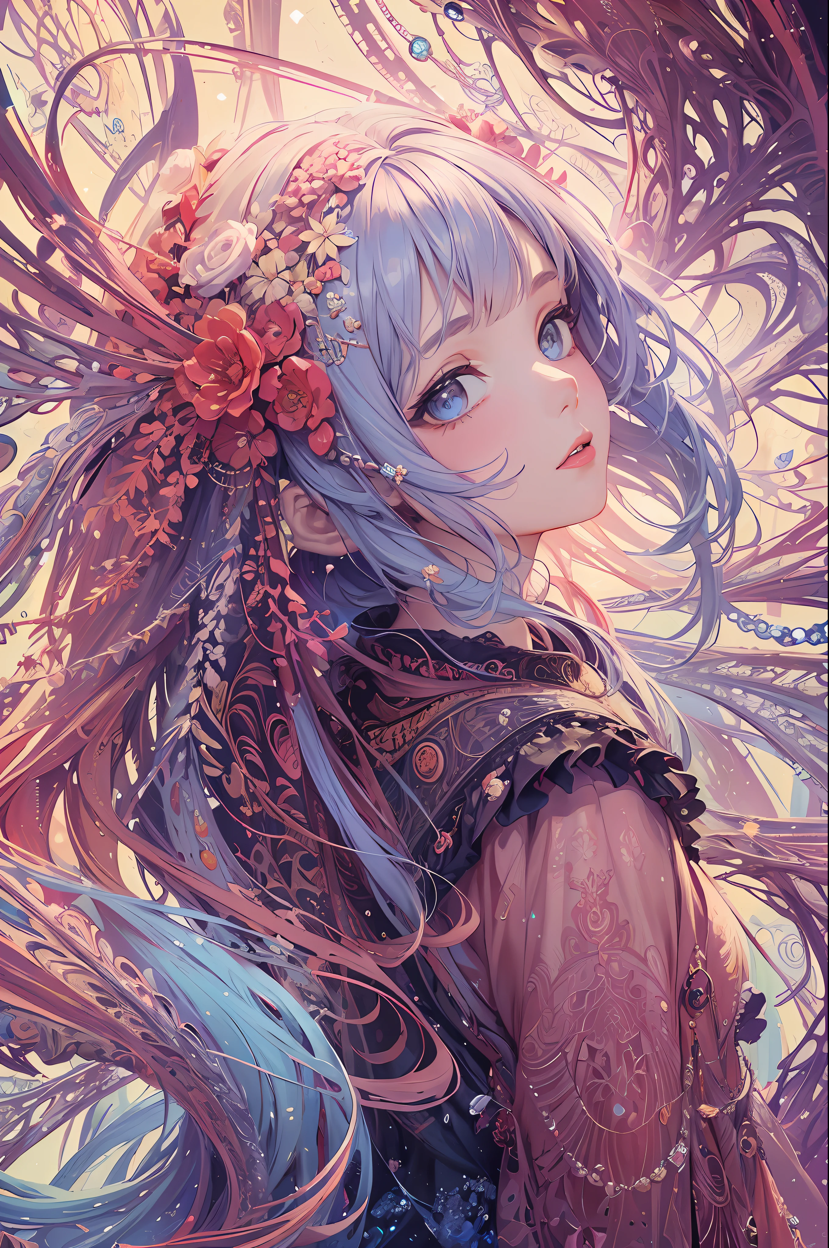 (masterpiece, top quality, best quality, official art, beautiful and aesthetic:1.2), (1girl:1.3), (fractal art:1.3),