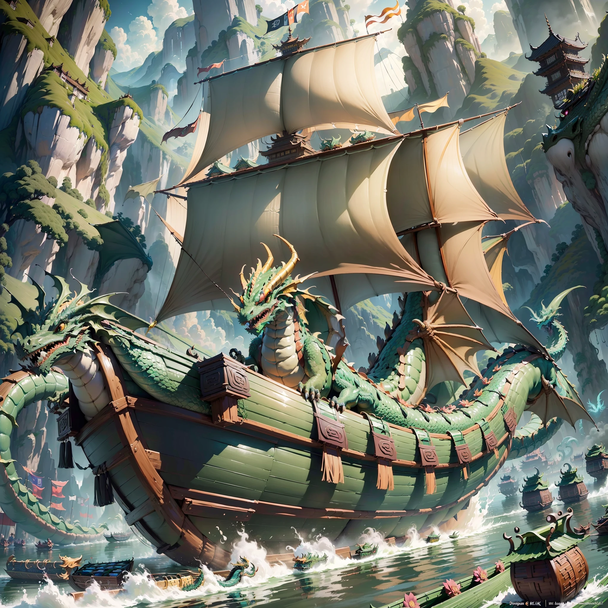 ((masterpiece)),(((best quality))),(official art,extremely detailed CG unity 8k wallpaper,original,highres,absurdres,incredibly_absurdres,huge_filesize,wallpaper,fine_art_parody,illustration),((((ultra-detailed)))),((((dragon boat,dragon boat festival))))