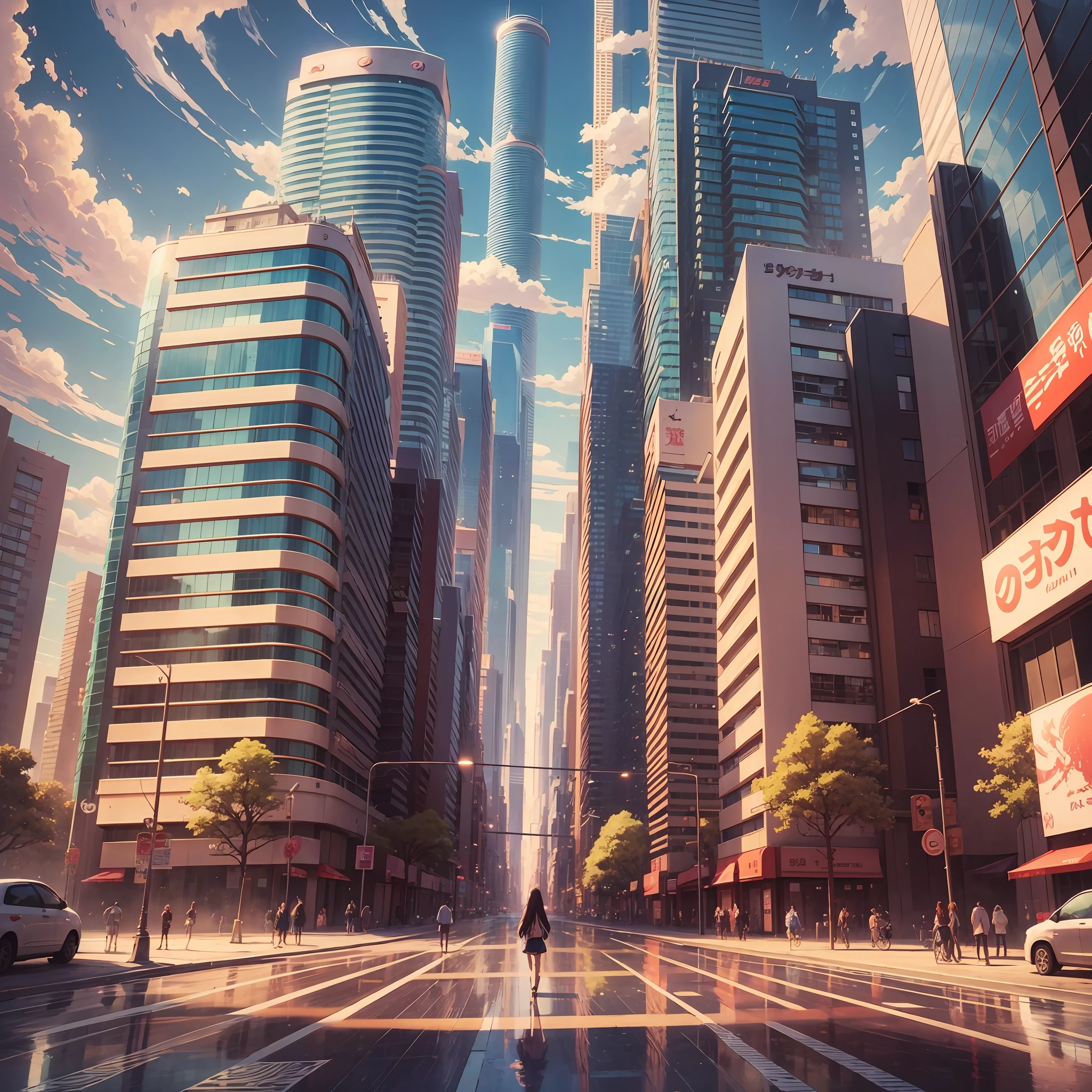 Free City, Anime City, beautiful, Zen, Romanticism, anime style, modern, anime --auto --s2