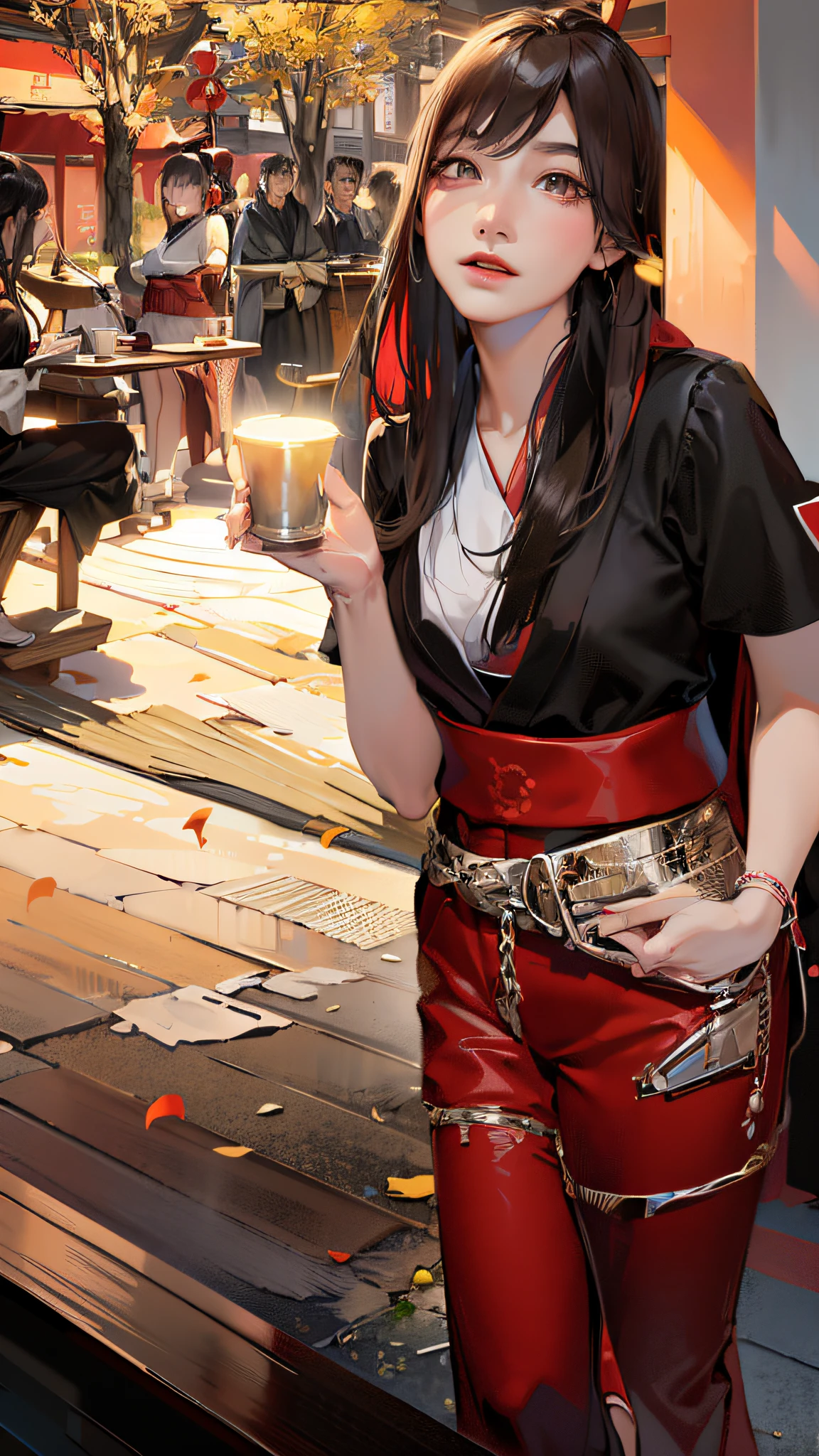 (Masterpiece: 1.2, highest quality), (Dynamic lighting) 1 Lady, Solo, Long Hair, (Hakama, Red Skirt), (Torii, Temple),
Cleaning the entrance of the temple, Japan girls in priestess uniforms, black hair, long hair, ponytail, white robe, (red hakama; 1.45), straw broom, Tsuruoka Hachimangu, looking at the viewer, smiling, posing, ((highest quality, masterpiece))), high resolution, very detailed, trending on pixiv, masterpiece, movie lighting, (anime art style: 1.45),
1 girl, bangs, bare_shoulders, blue_sky, breasts, brown_eyes, clouds, cloudy_sky, sun, detached_sleeves, fence, hair_between_eyes, hair_ribbon, hakama, hakama_skirt, japanese_clothes, kimono, large_breasts, long_ hair, looking_at_viewer, obi, balustrade, red_hakama, red_ribbon, ribbon, sash, alley, sky, sliding_doors, solo, tree, veranda, white_kimono ((best quality)), (masterpiece)), (details), heririn