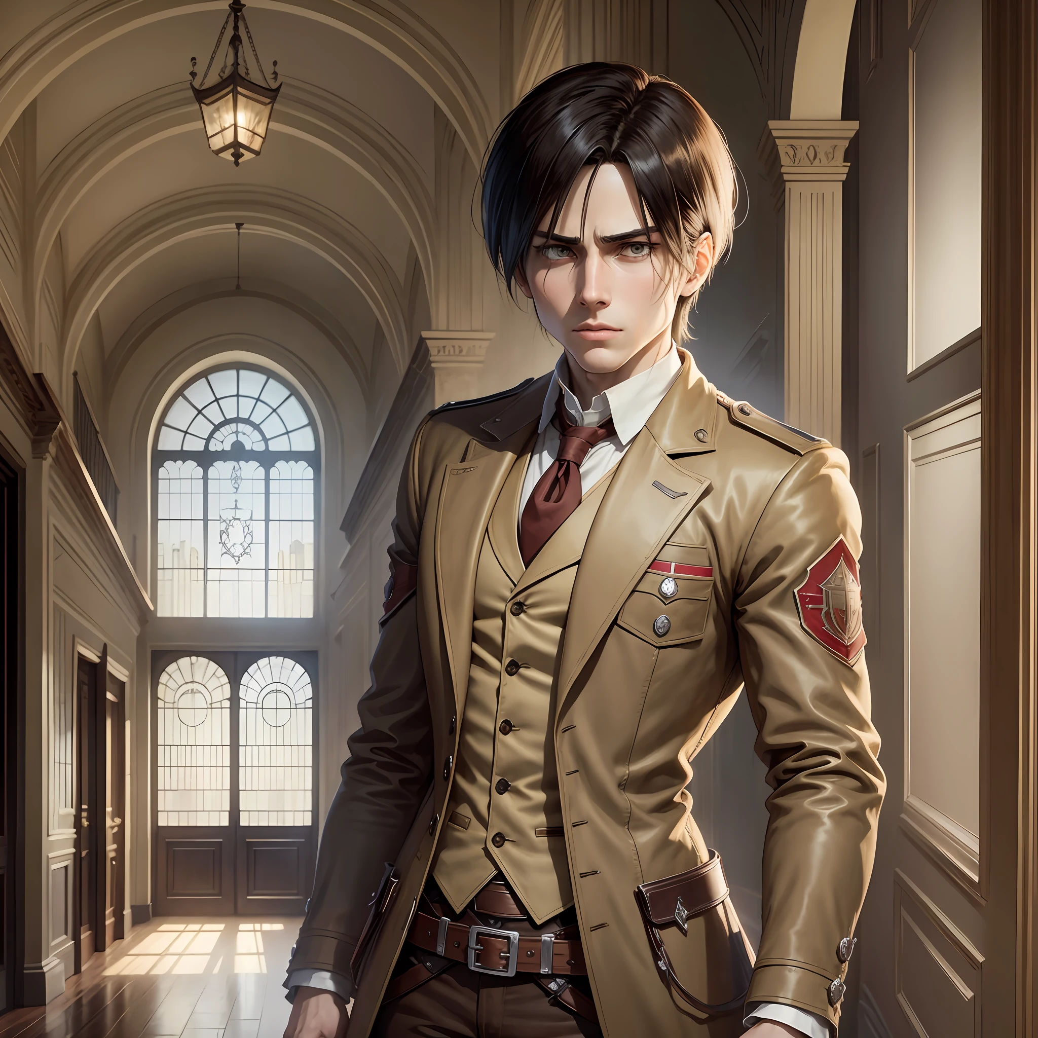 Attack on titan in 19th century European style, Levi, Eren, Mikasa, Armin --auto --s2