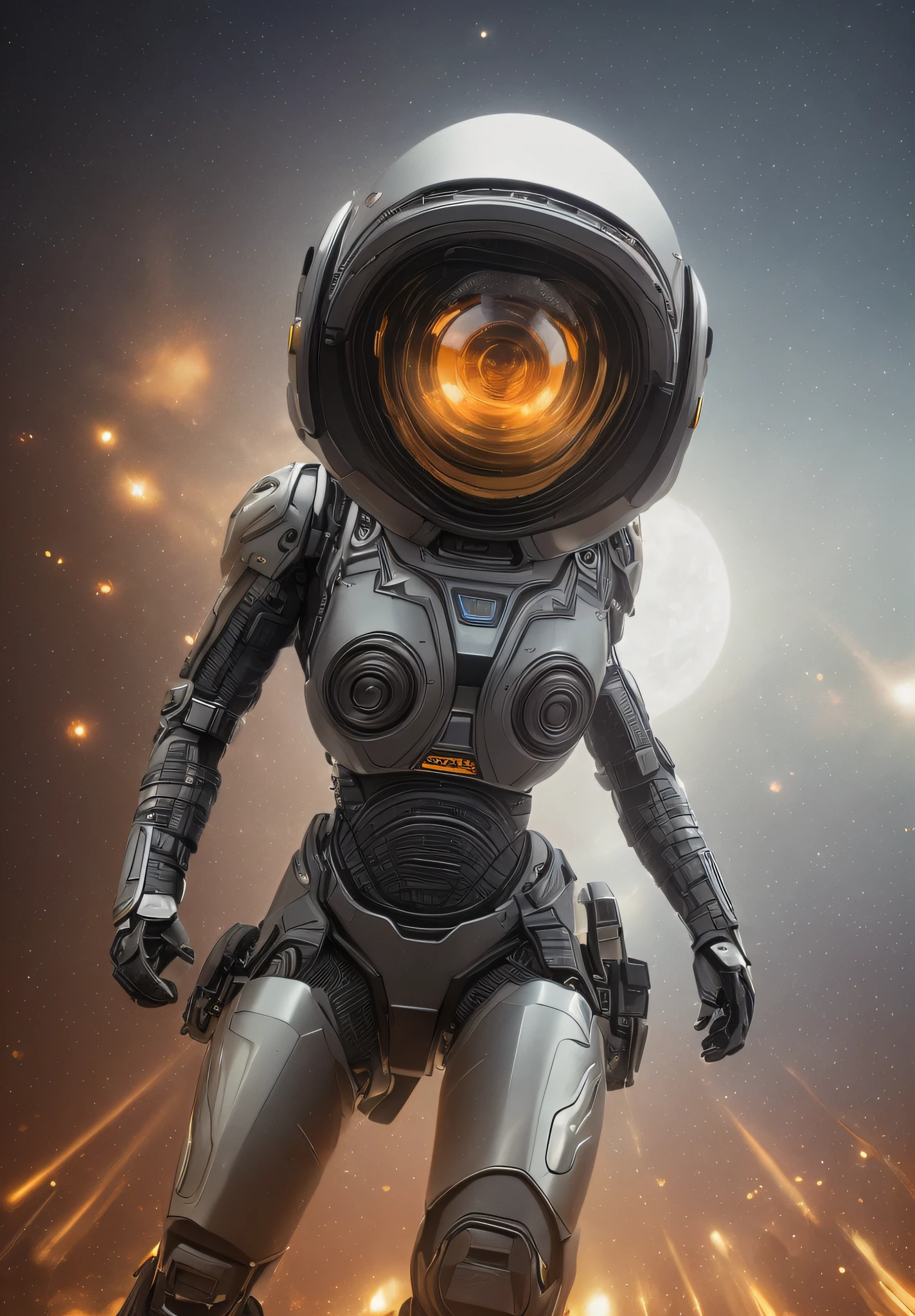 (full body, (dynamic pose), action pose), (rim lighting, studio lighting, distant moon light, night, bloom), (cinematic, best quality, masterpiece, ultra HD textures, highly detailed, hyper realistic, intricate detail, 8k, photorealistic, concept art, matte painting, autodesk maya, vray render, ray tracing, hdr), (dslr, full frame, 16mm focal length, f/8 aperture, dynamic perspective, dynamic angle, golden ratio, wide photography, wide field of view, deep depth of field, zoom out) techwear, urbansamurai 3d, realistic cyborg in a cyberhelmet head