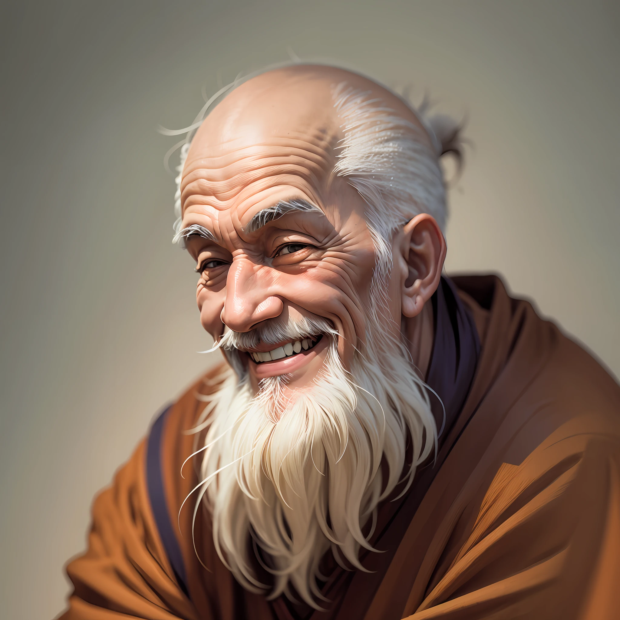 monk old man smiling --auto --s2