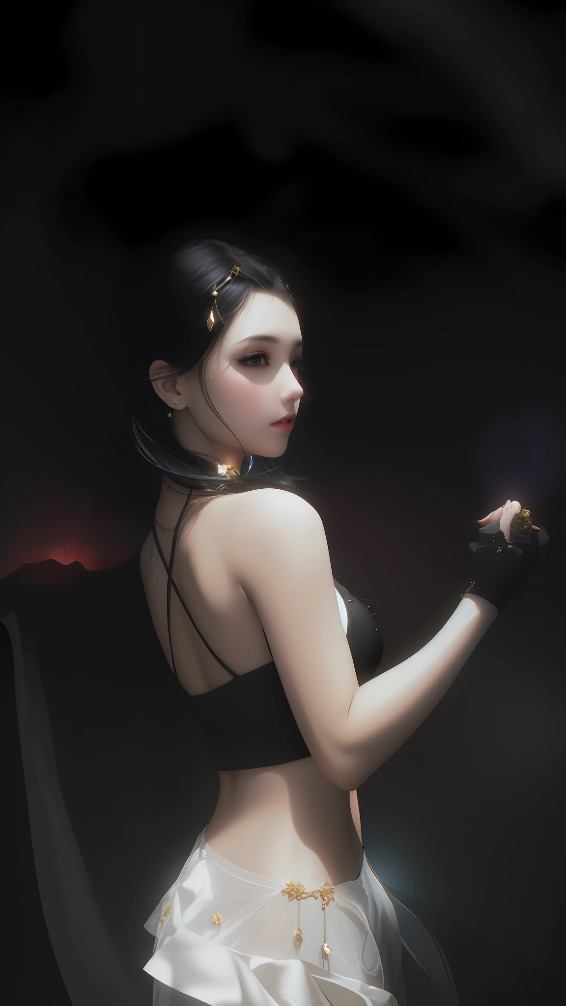 queen, gold, full body, tarot card, best quality, masterpiece, high resolution, 1 girl, porcelain dress, hair accessory, necklace, jewelry, beautiful face, upon_body, tyndall effect, realistic, dark studio, edge lighting, duotone lighting, (high detail skin:1.2), 8k ultra hd, DSLR, soft lighting, high quality, volumetric lighting, frank, photograph, high resolution, 4k, 8k, bokeh