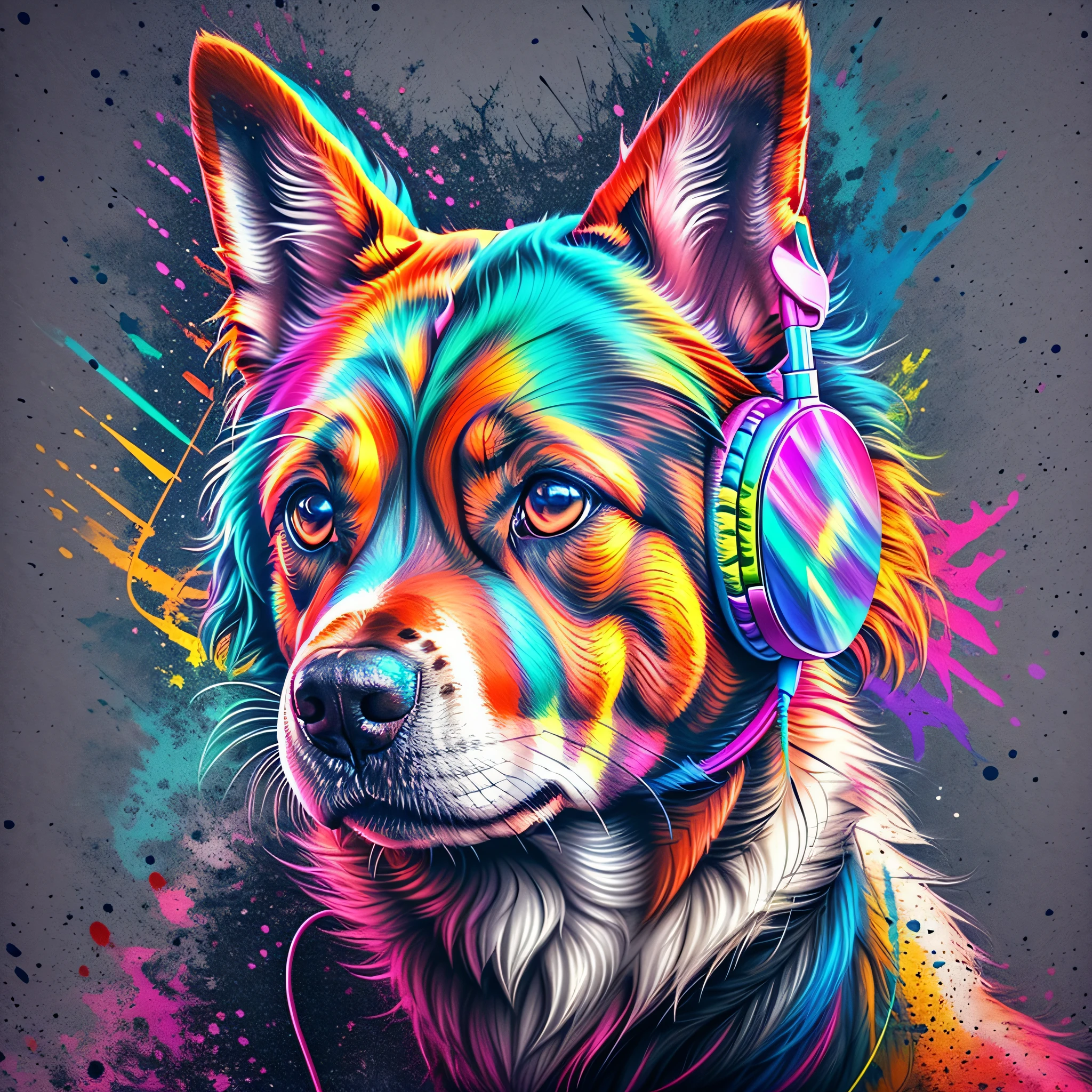 a dog with a headset in his ears, music,
yang08k, photography, beautiful, black background, colorful, realistic,
masterpieces, top quality, best quality, official art, beautiful and aesthetic,