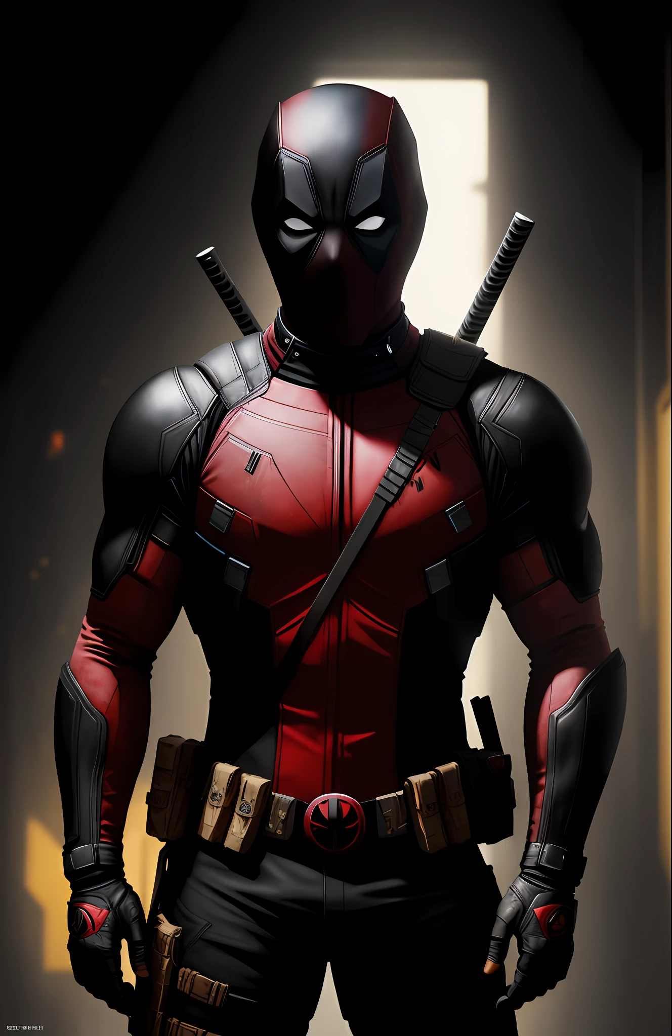 (dark shot: 1.1), epic realistic, Deadpool from Marvel, yellow gradient, black, brown and magenta color scheme, grunge aesthetics!!! graffiti tag wall background, art by Greg Rutkowski and artgerm, soft cinematic light, Adobe Lightroom, darkroom, HDR, intricate, highly detailed, (depth of field: 1.4), faded, (neutral colors: 1.2), (hdr: 1.4), (muted colors: 1.2), hyper-detail (artstation: 1.4), cinematic, warm light, dramatic light (complex details: 1.1)
