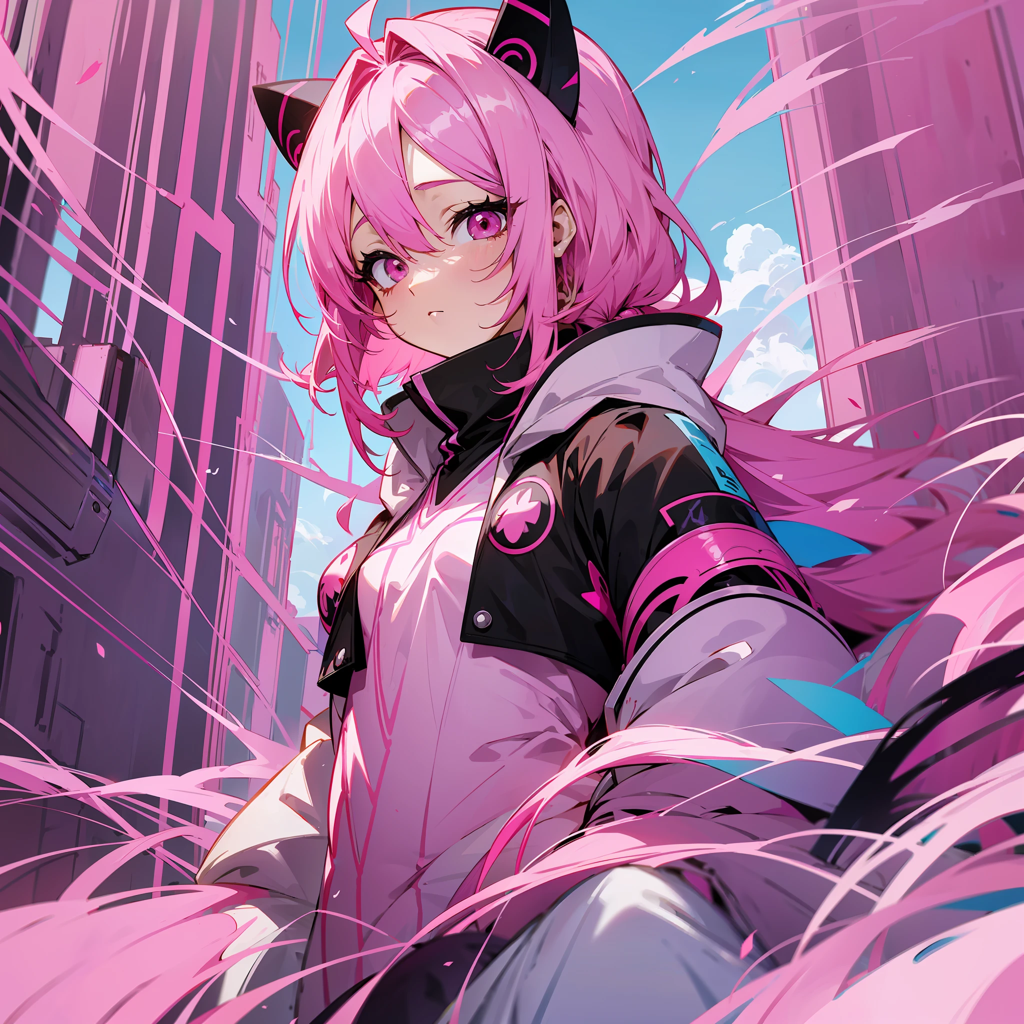 Anime character, pink hair, tall, pink eyes, pink hair --auto --s2