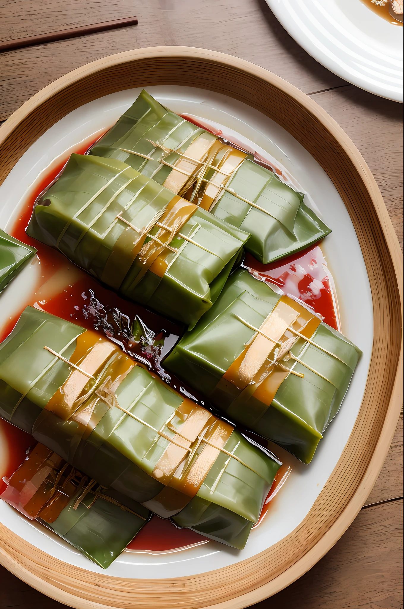 Masterpiece, high quality, best quality, close up of zongzi, Dragon Boat Festival, no one