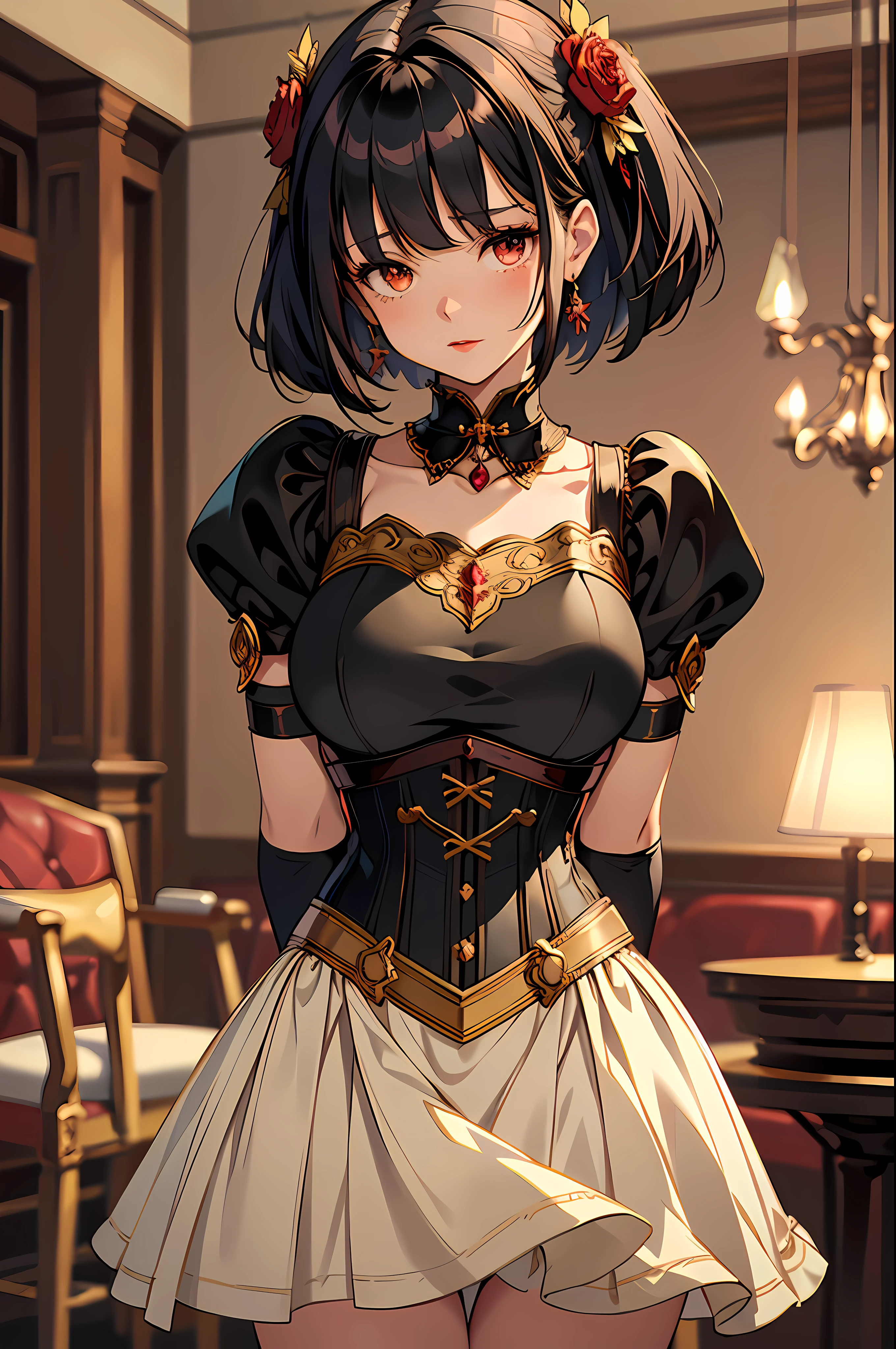 best quality, masterpiece, (extremely delicate and beautiful:1.2),
blurry background, looking at viewer,
1girl, solo, fashi-girl, red lips, blush, bdsm, bodysuit, corset, shibari, handcuffs, collar, (suspension:1.6), breasts out, bound arms, arms behind back, restrained, leaning forward, yellow eyes, black hair, glowing eyes yellow