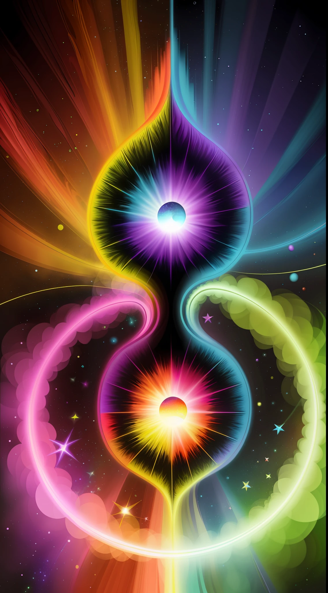 A collection of psychedelic cards that overflow with vibrant colors and abstract shapes. Each card features a unique and captivating design, with a combination of hypnotic patterns, sinuous lines and psychedelic elements that intertwine harmoniously. The intense colors, such as shock pink, electric blue and neon yellow, created an explosion of energy and visual joy. The cards are perfect for celebrating special occasions, conveying an atmosphere of fun and enthusiasm. are suitable for high quality printing. Each card conveys a unique message of happiness and positivity, making them ideal for expressing feelings of love, friendship and gratitude. With this collection of psychedelic cards, you can add a touch of originality and magic to your celebrations. [masterpiece]