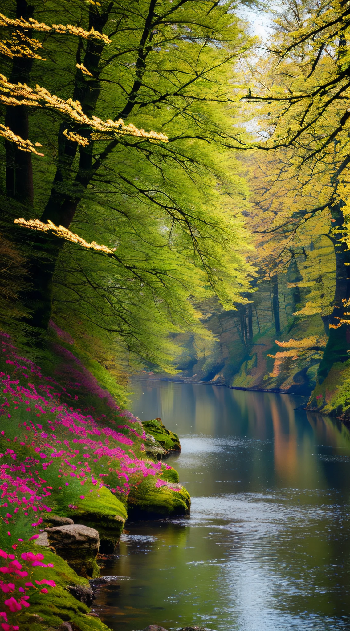 an extremely detailed photo of Czech nature scenery, surreal, spring time, detailed, intricate, elegant, lithe, highly detailed, digital painting, artstation, concept art, smooth, sharp focus, illustration
