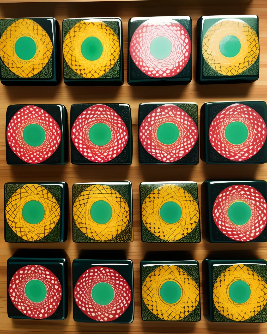 Best quality encaustic art with vibrant checkered patterns. Hot, thick melted wax blends into a beautiful multi-color masterpiece. --auto --s2
