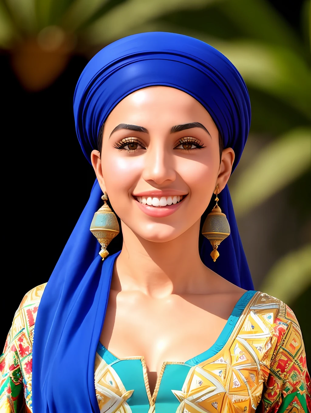(Beautiful Moroccan girl:1.2), 18 years old, bright smile, Extremely beautiful, Extremely Detailed, attractive beautiful