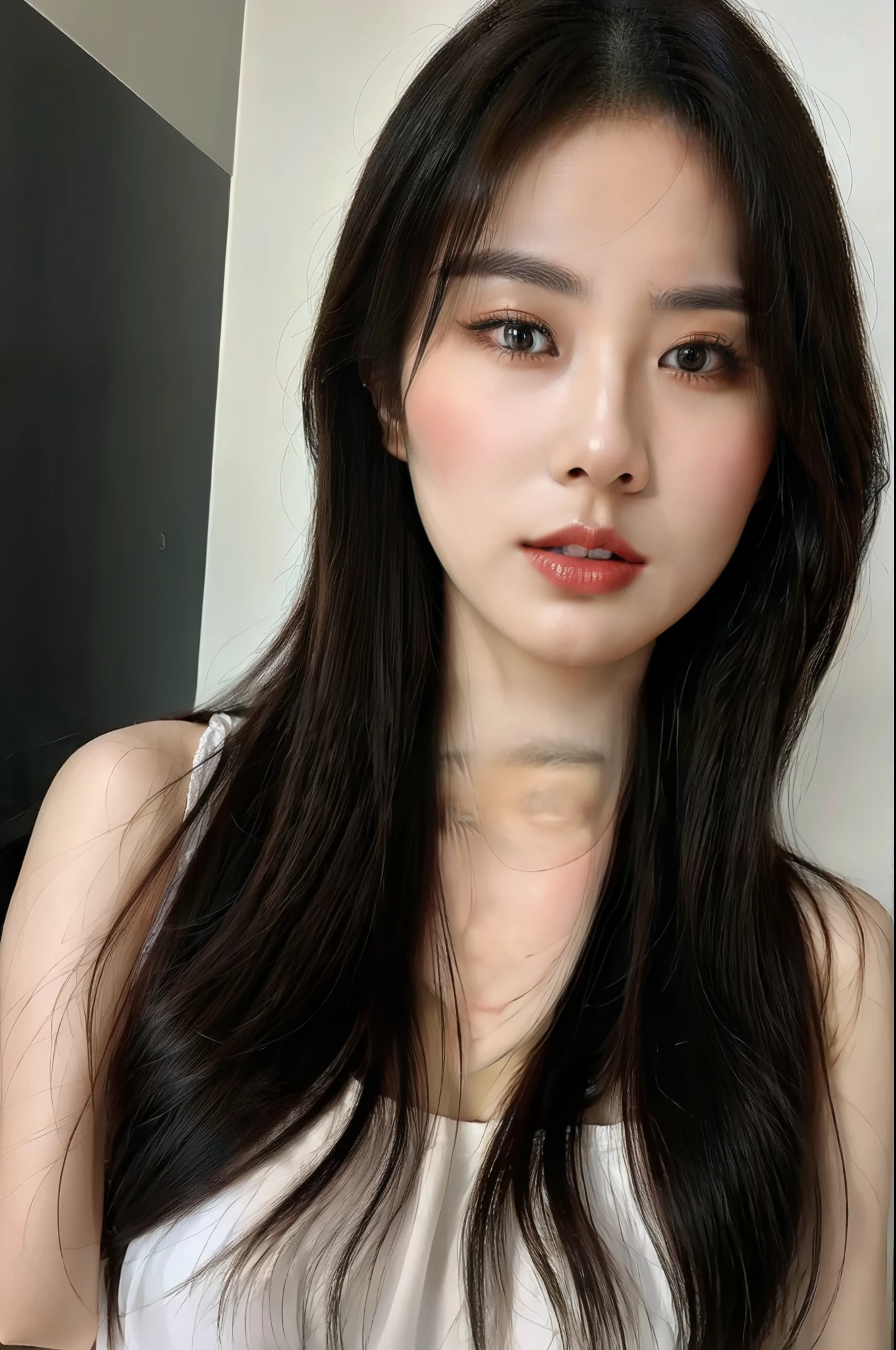 (8k, best quality, masterpiece:1.2),(realistic, photo-realistic:1.37),ultra-detailed,beautiful girl,upper body,face the front,looking at viewer,wearing black,