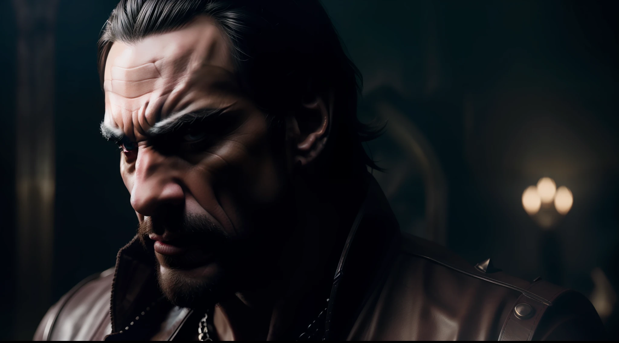 dark lord, from the movie The Legend, vibrant, photorealistic, realistic, hyper-realistic, insanely detailed, dramatic, dark, sharp focus, 8k