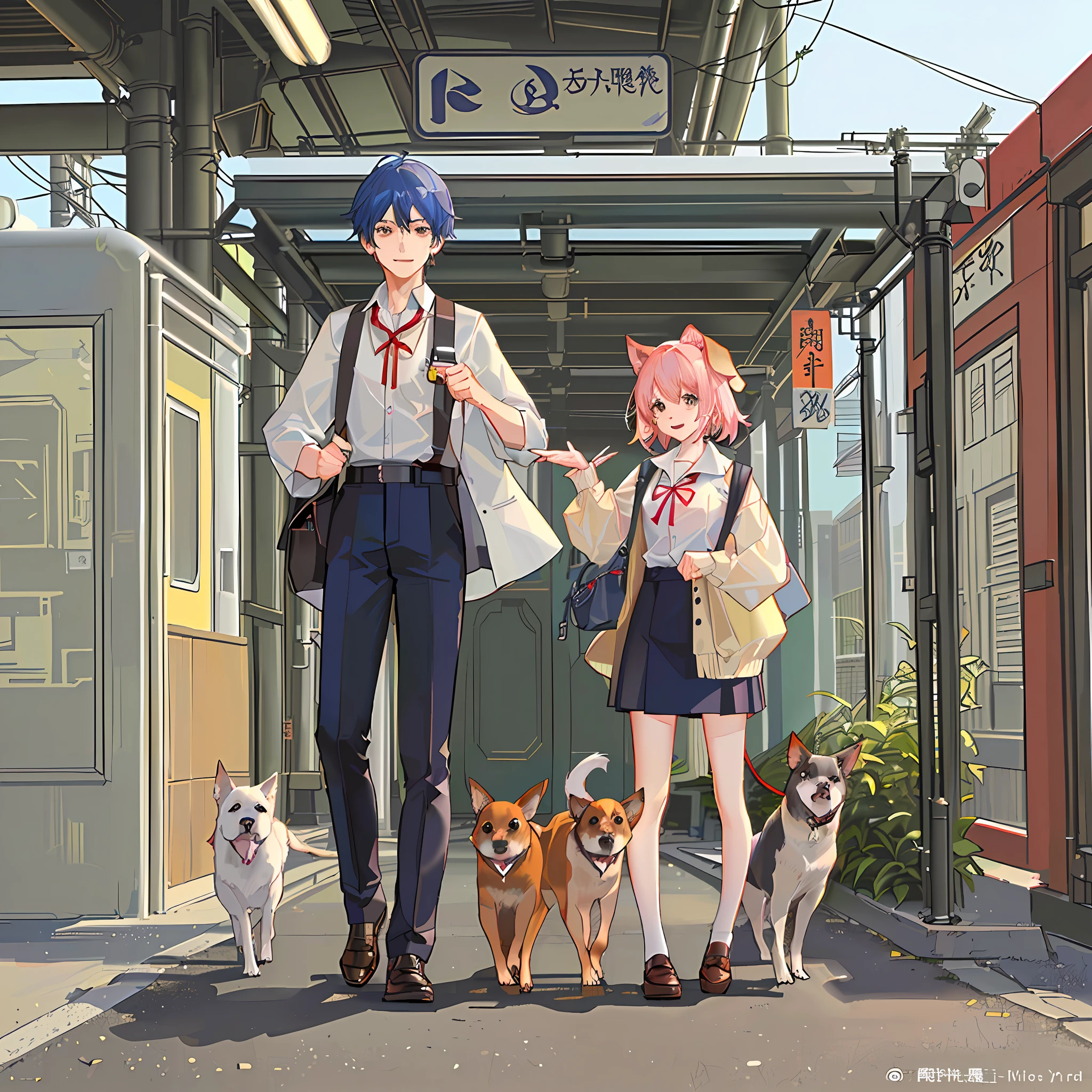 Tsujido Station Dog Walking St. James Basque Shirt