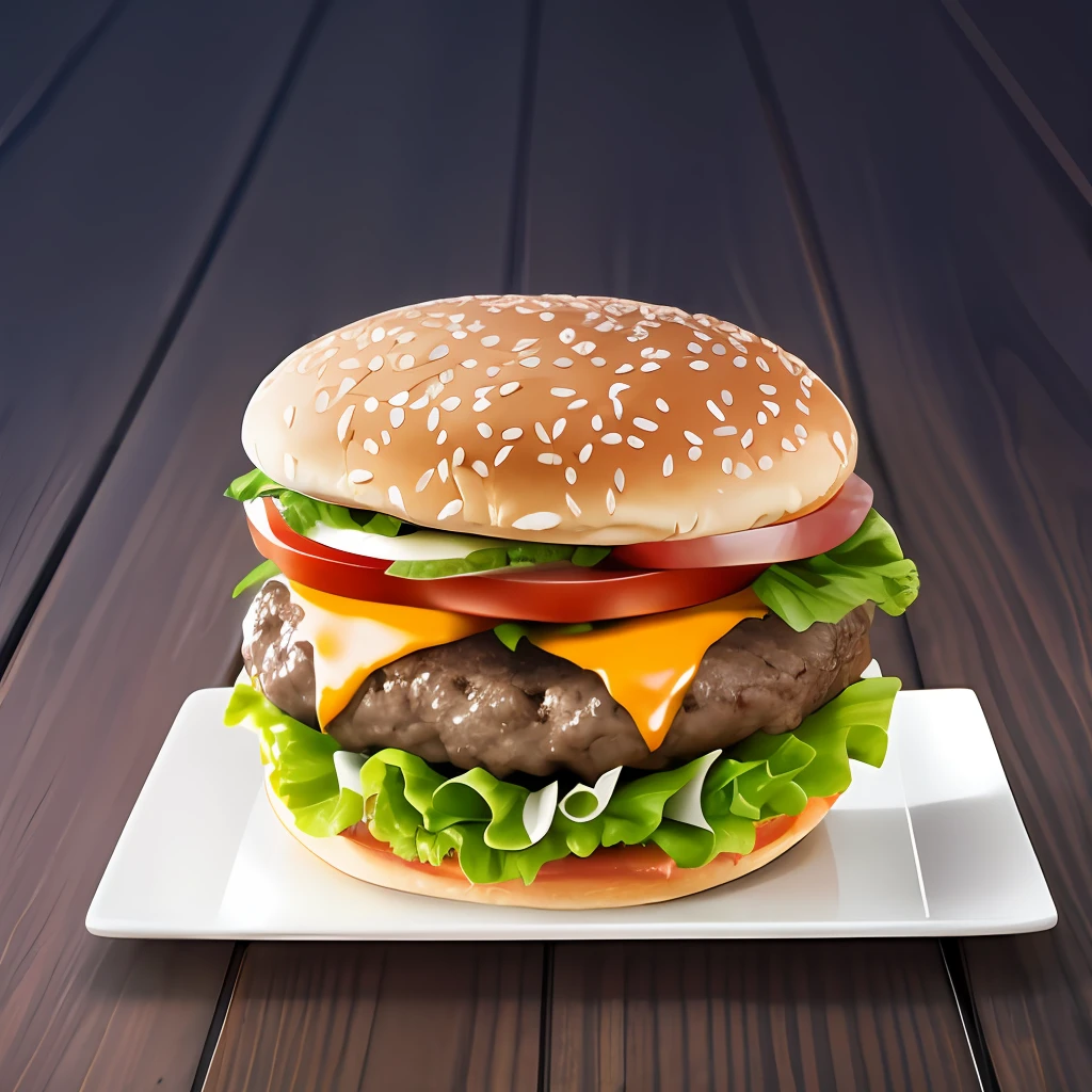 hamburger, tasty, commercial photography, black block background --auto --s2