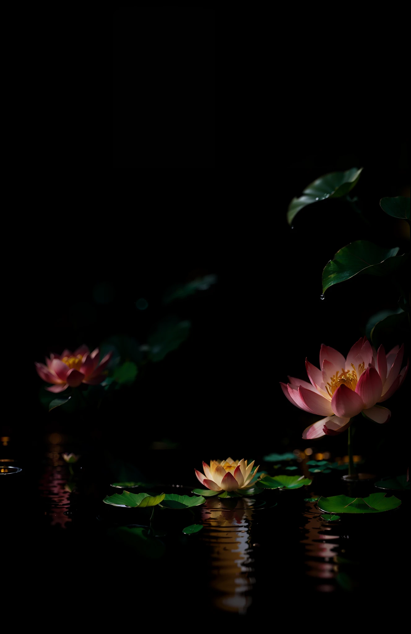masterpiece, top quality, single, (thin: 1.15), complex (high detail: 1.1) figure, raised eyes, lips, background lotus flower bed, lush foliage, (water leaves: 1.0), falling cherry blossoms, Butterflies, Fireflies, Nikon Photography: Lee Jeffries D850 Film Photography 4 Kodak Port RA 400 Camera F1.6 lens rich colors, shallow depth of field, jade bokeh, realistic textures, Unreal Engine's dramatic lighting trends Art Station cinestil800