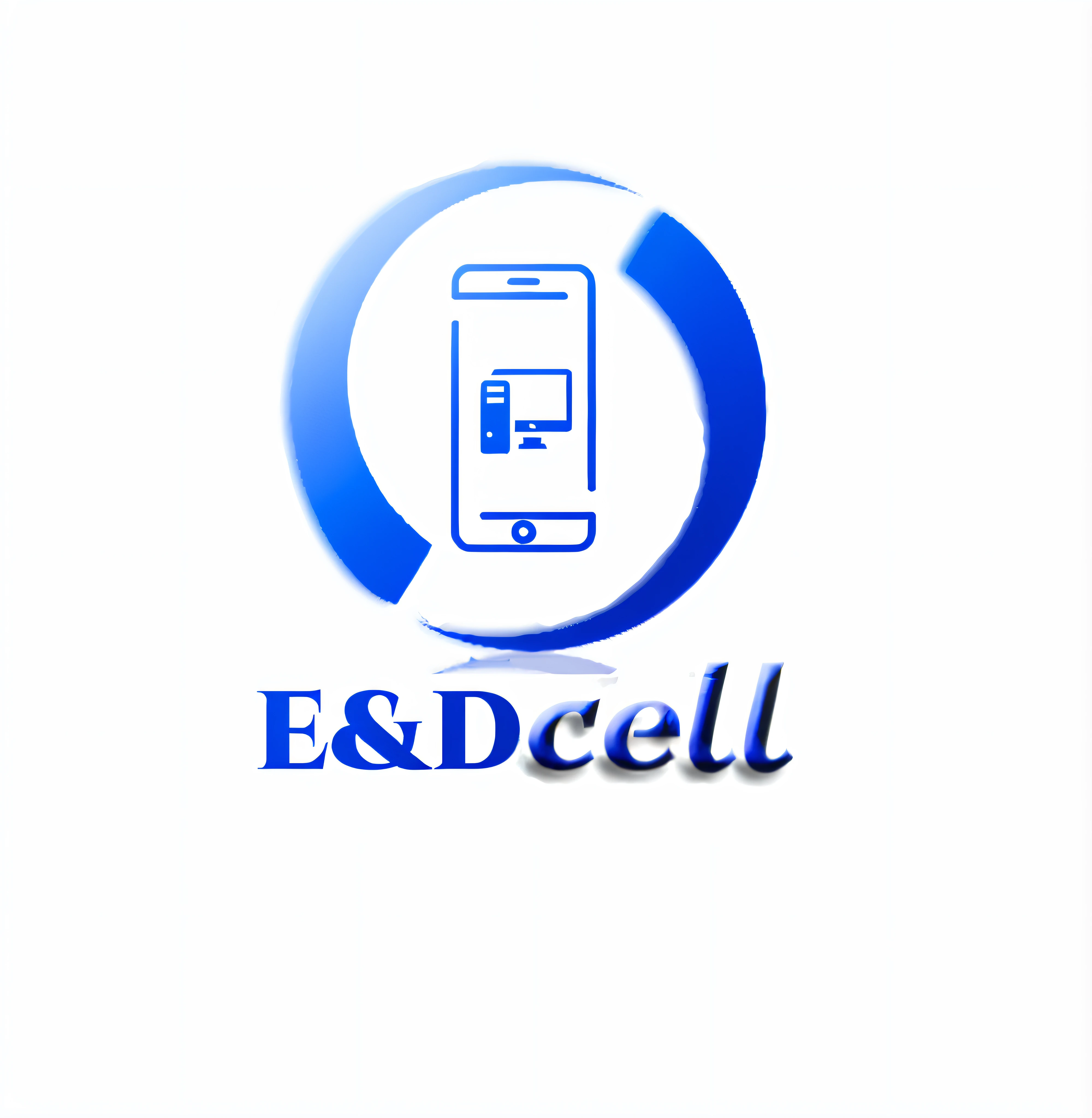 a close up of a cell phone with a blue circle around it, ed, edd, logo, logo, full device, cel illustration, essence, # e 4 e 6 2 0, profile picture, new design, edm, handheld, cell, cel animation, business logo, mobile wallpaper, by Carl Eytel, et, cell phone, dc, uploaded
