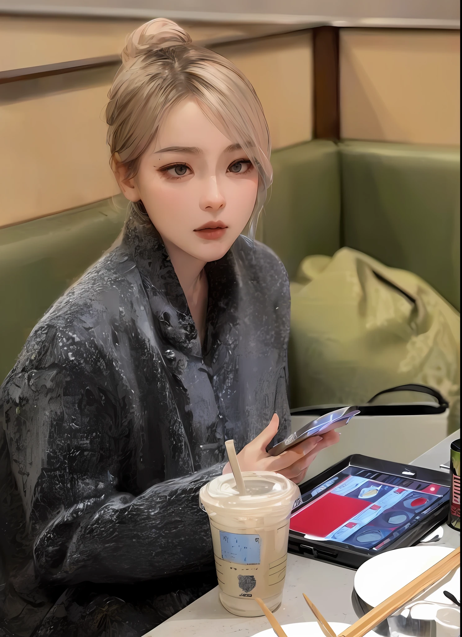 Masterpiece, Superb Style, Night, Full Moon, 1 Female, Chinese Style, Ancient China, Sister, Royal Sister, Cold Face, Expressionless, Silver-White Long-Haired Woman, Pale Pink Lips, Calm, Intellectual, Three Bands, Gray Eyes, Assassin, Short Knife, Flower Ball Background, Walking Street View