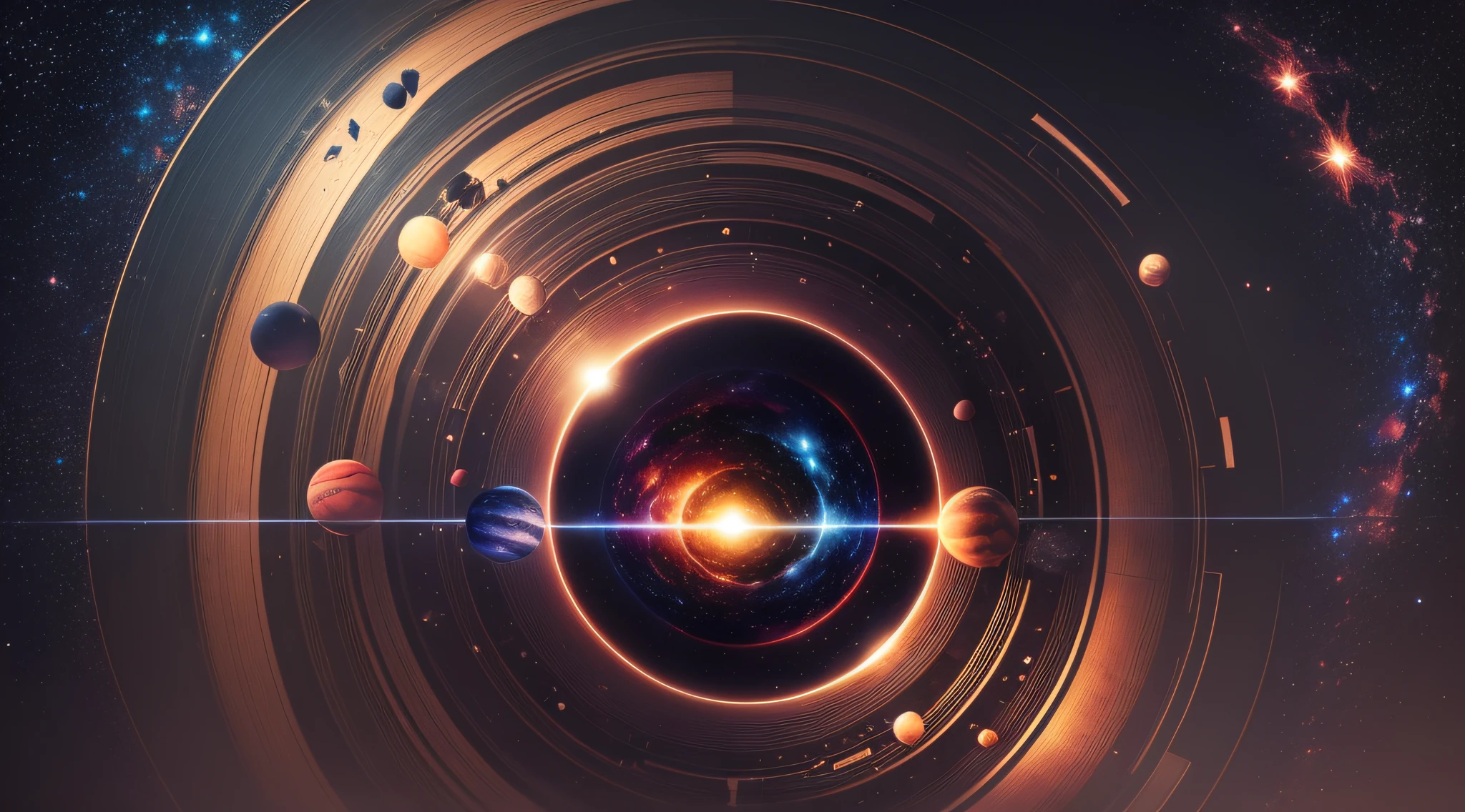 Dark background, with low light, music style, star, planets and galaxies --auto --s2
