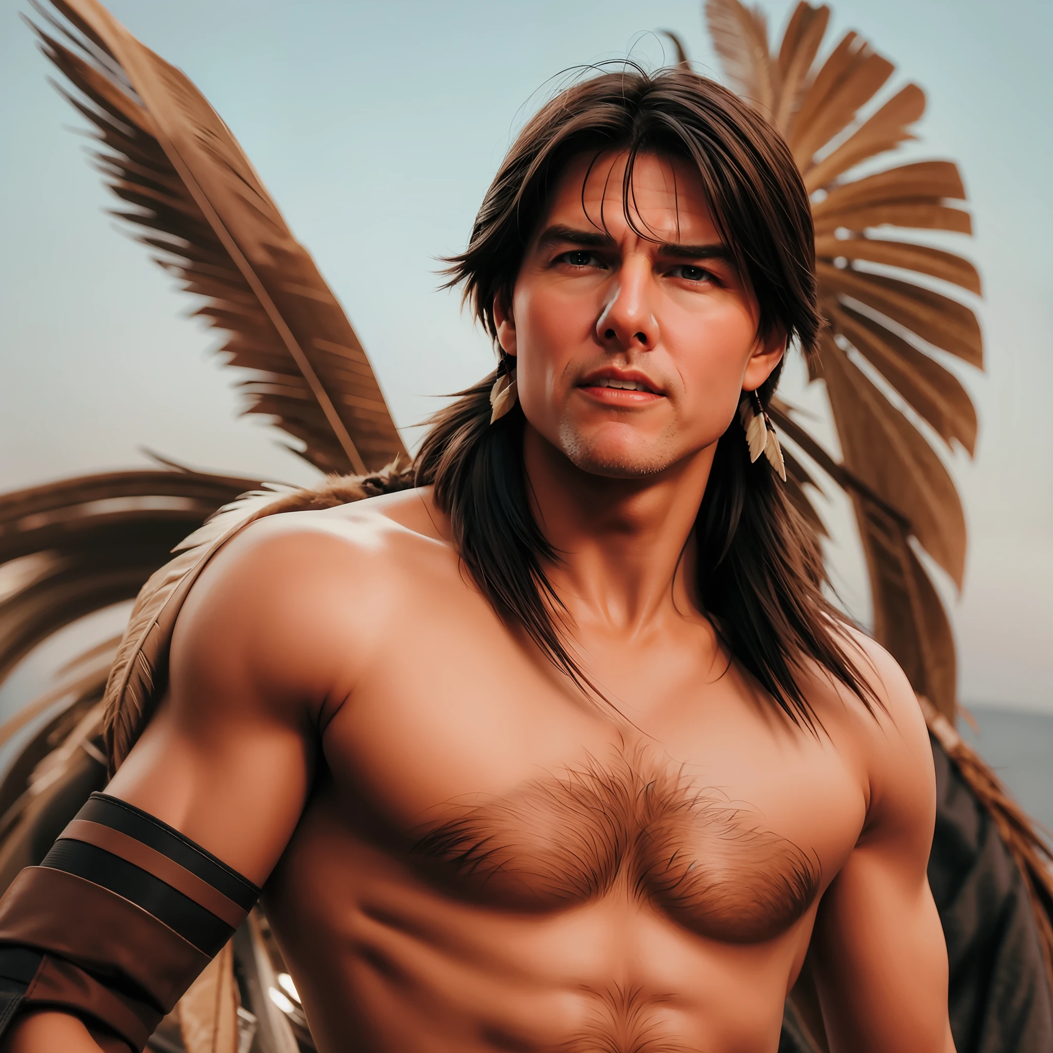 Tom Cruise dressed as an American Indian