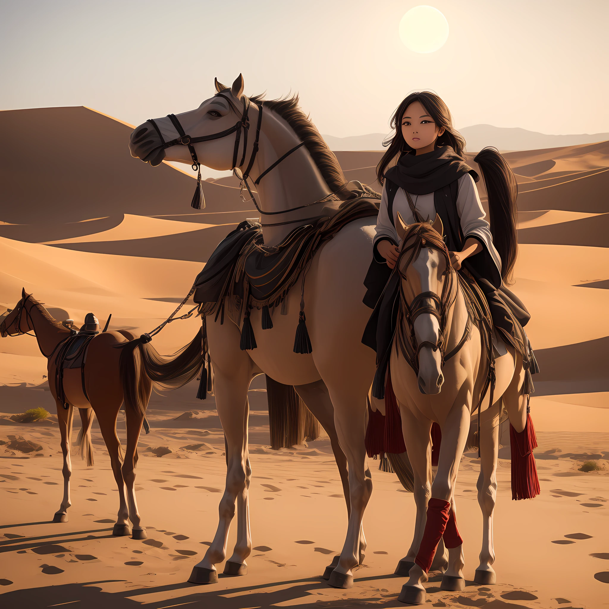 砂漠をラクダを連れて歩く美少女,ultra detailed,masterpiece, best quality,xtremely detailed,moon light,(beautiful face)汗,gloss skin,shining face,ultra detailed,masterpiece, best quality,xtremely detailed,raw textures,dramatic shadows,