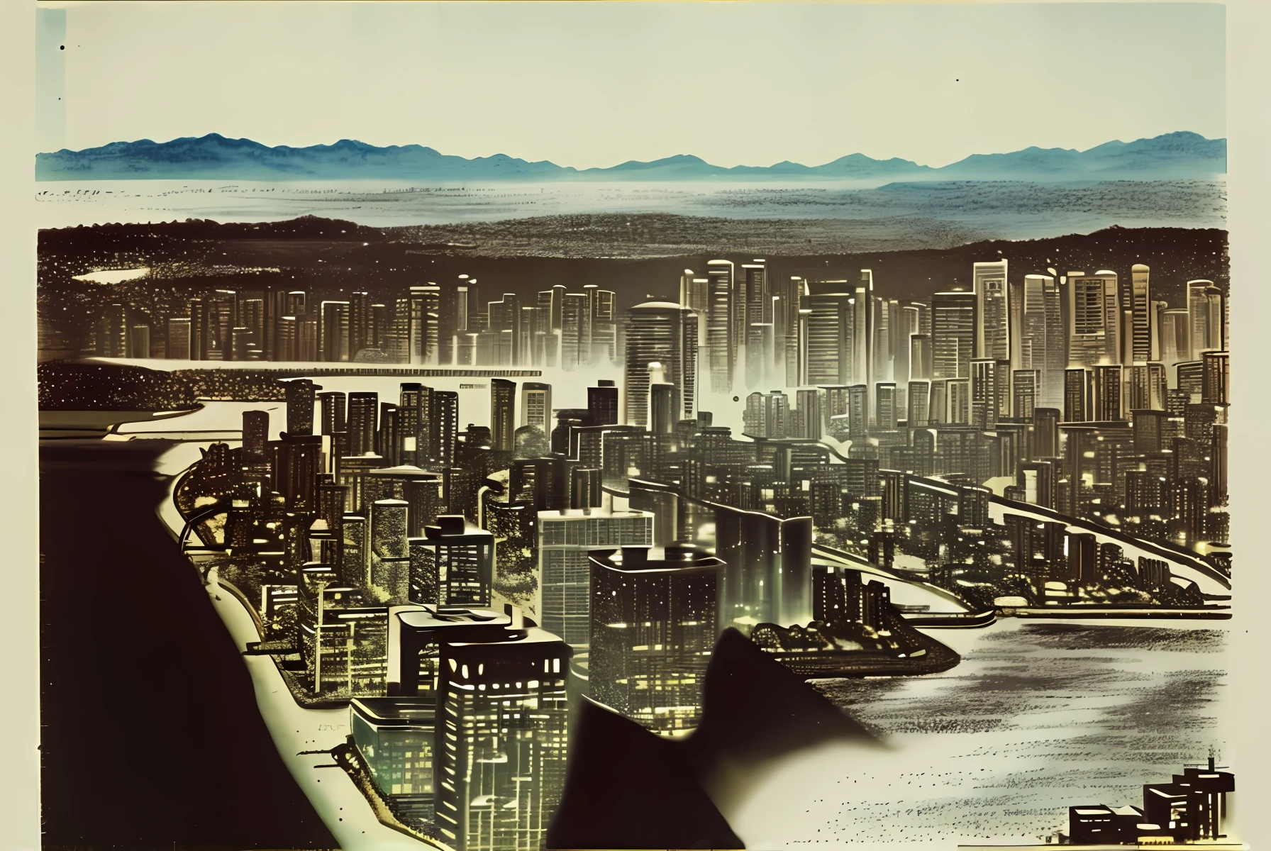 City, landscape, aesthetic, Q version, area, realism
