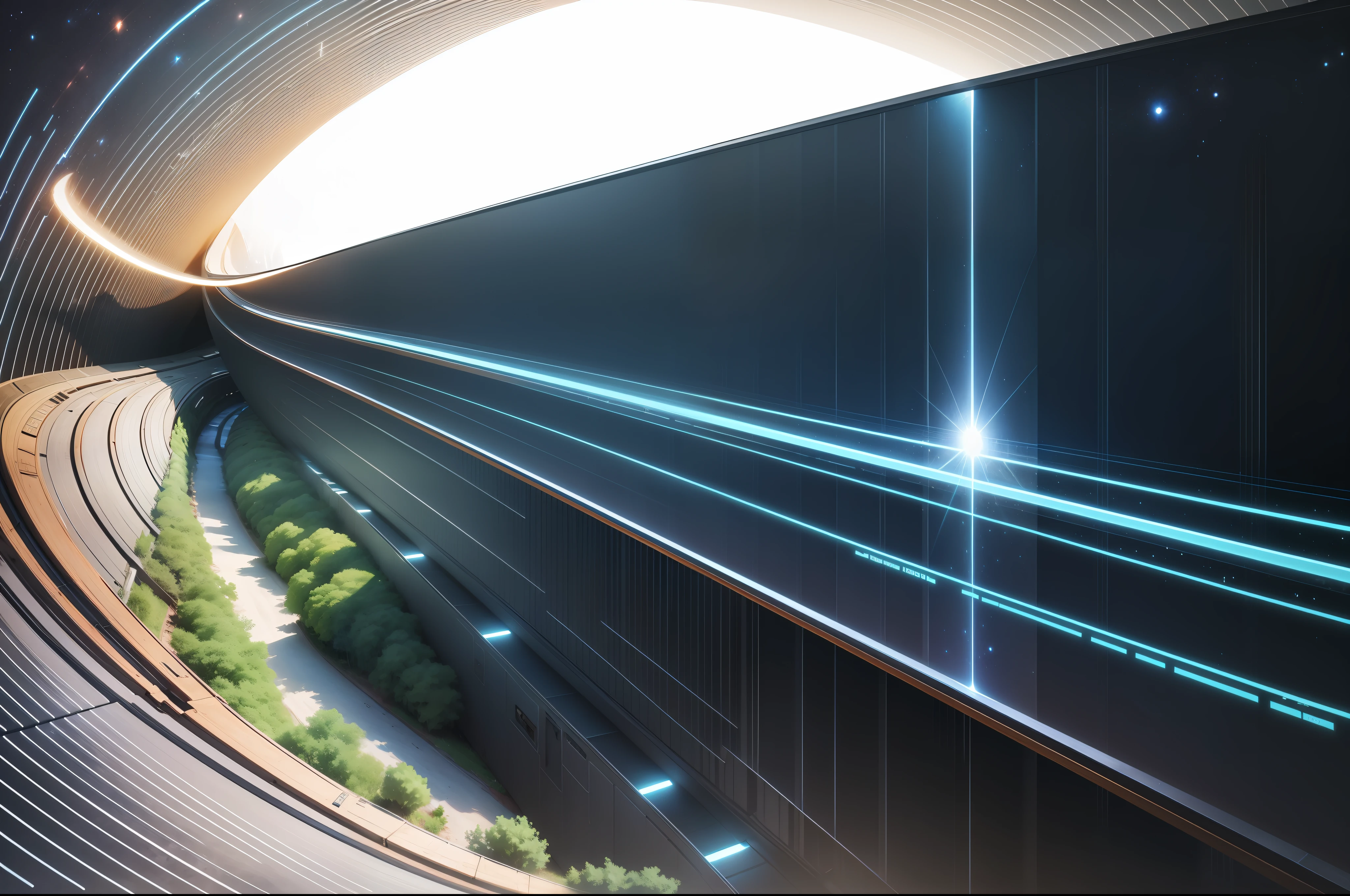 A space-time tunnel with a sense of technology