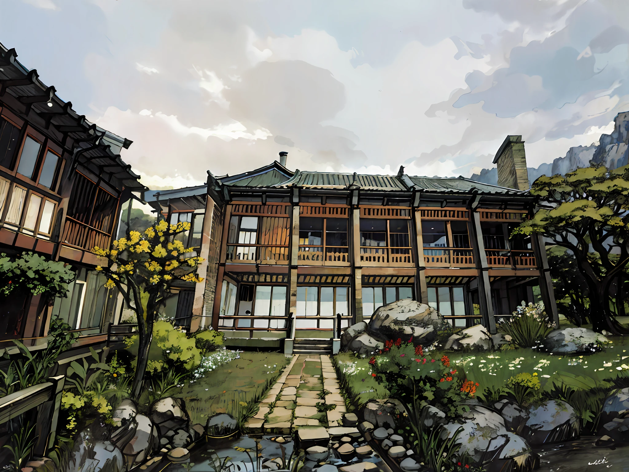 (Masterpiece), (Best Quality), (High Resolution), Dutch Angle, Ultra Detailed, Solo, , detailed_background, Landscape,