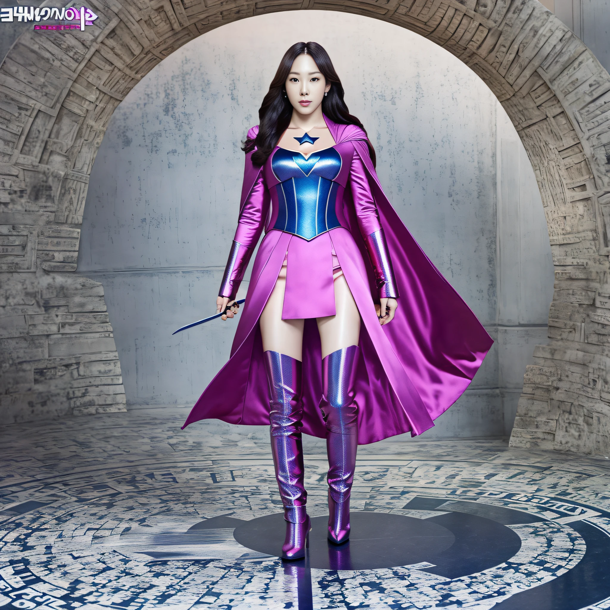 Kim Tae-yeon female superhero supernova prime minister full body photo