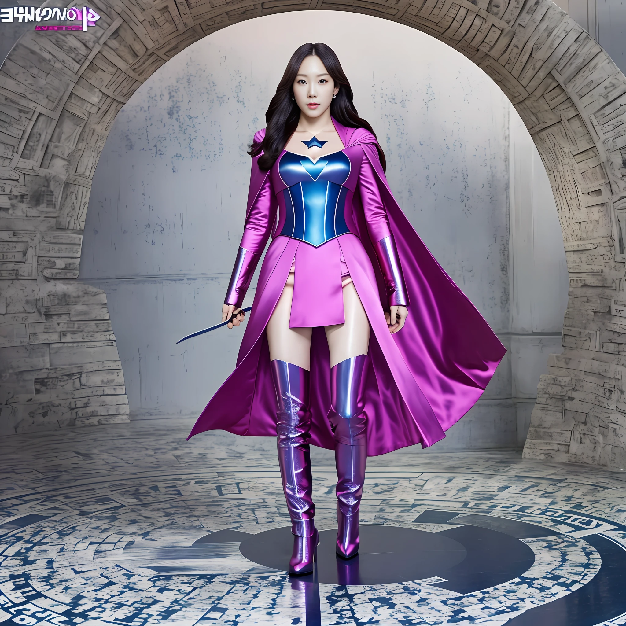 Kim Tae-yeon female superhero supernova prime minister full body photo