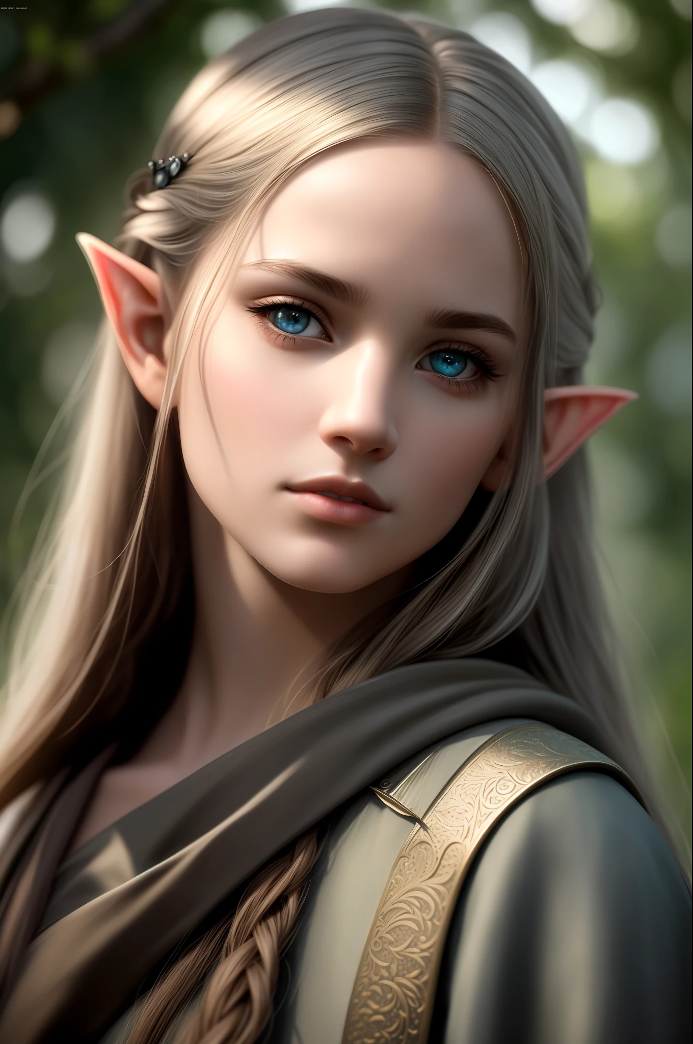 (Detailed Face, Detailed Eyes, Clear Skin, Clear Eyes), LOTR, Fantasy, Teenage Elf, Small Pointed Ears, Women, Full Body, Viewer's Show, Portrait, Photo, Photo, Detailed Skin, Realistic, 8K, Very Detailed, Full Length Frame, High Detail RAW Color Art, Piercing, Diffuse Soft Lighting, Shallow Depth of Field, Sharp Focus, Hyperrealism, film lighting