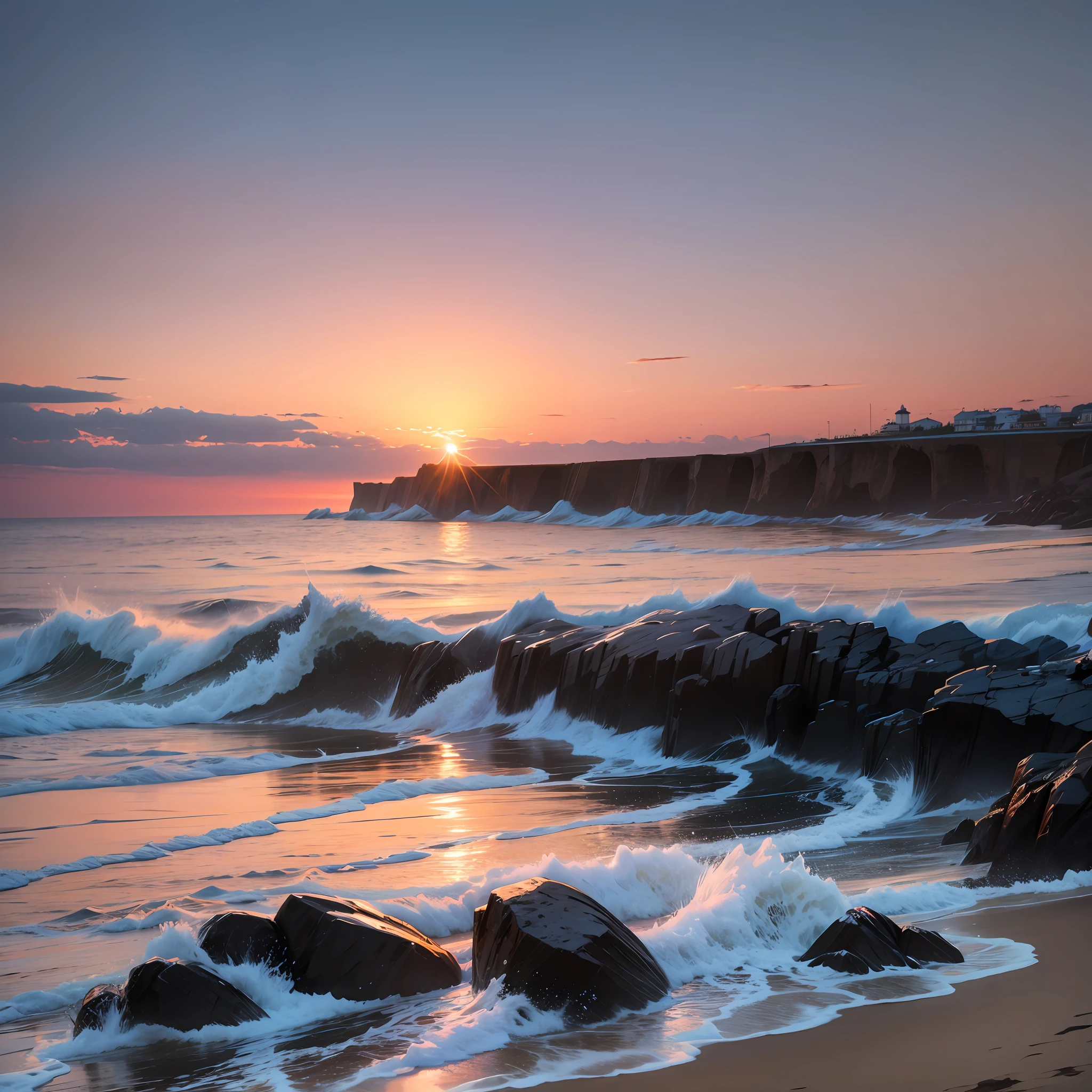 Beauty, seaside, sunset --auto --s2