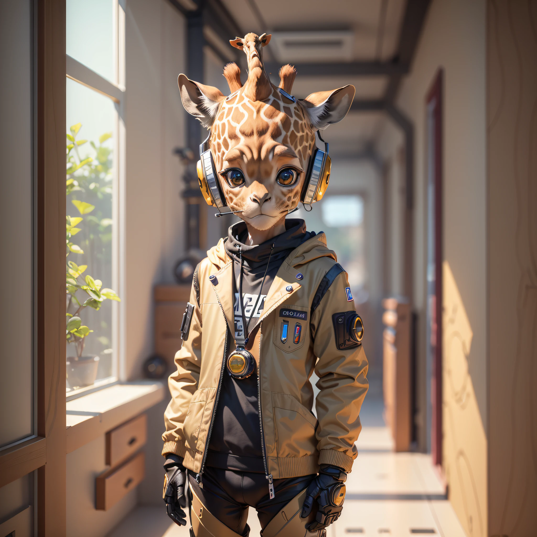 ((Top Quality, 8k, Masterpiece: 1.3)), Giraffe Boy, Robot, Cute, Cute, Small, Mascot Character --auto --s2