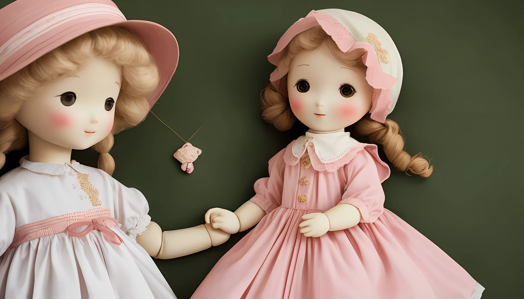 Prompt: Create a simple and charming logo for the brand Ateliê Dona Dinah, inspired by the creation of rag dolls.

The logo features a rag doll as the main visual element. The doll is represented in a simplified way, with clean strokes and in 2D style.

The rag doll has a rounded, bag-like body, representing the classic shape of cloth dolls. It is filled with a light padding that conveys the idea of softness and comfort.

The doll's face is represented by two black eye buttons, and a small stitched smile is added to create a charming touch. Simplicity is valued while avoiding complex facial details.

The color palette is composed of soft and welcoming tones, such as light pink, beige or pastel colors. These colors convey delicacy and femininity, maintaining a connection with the universe of mothers and babies.