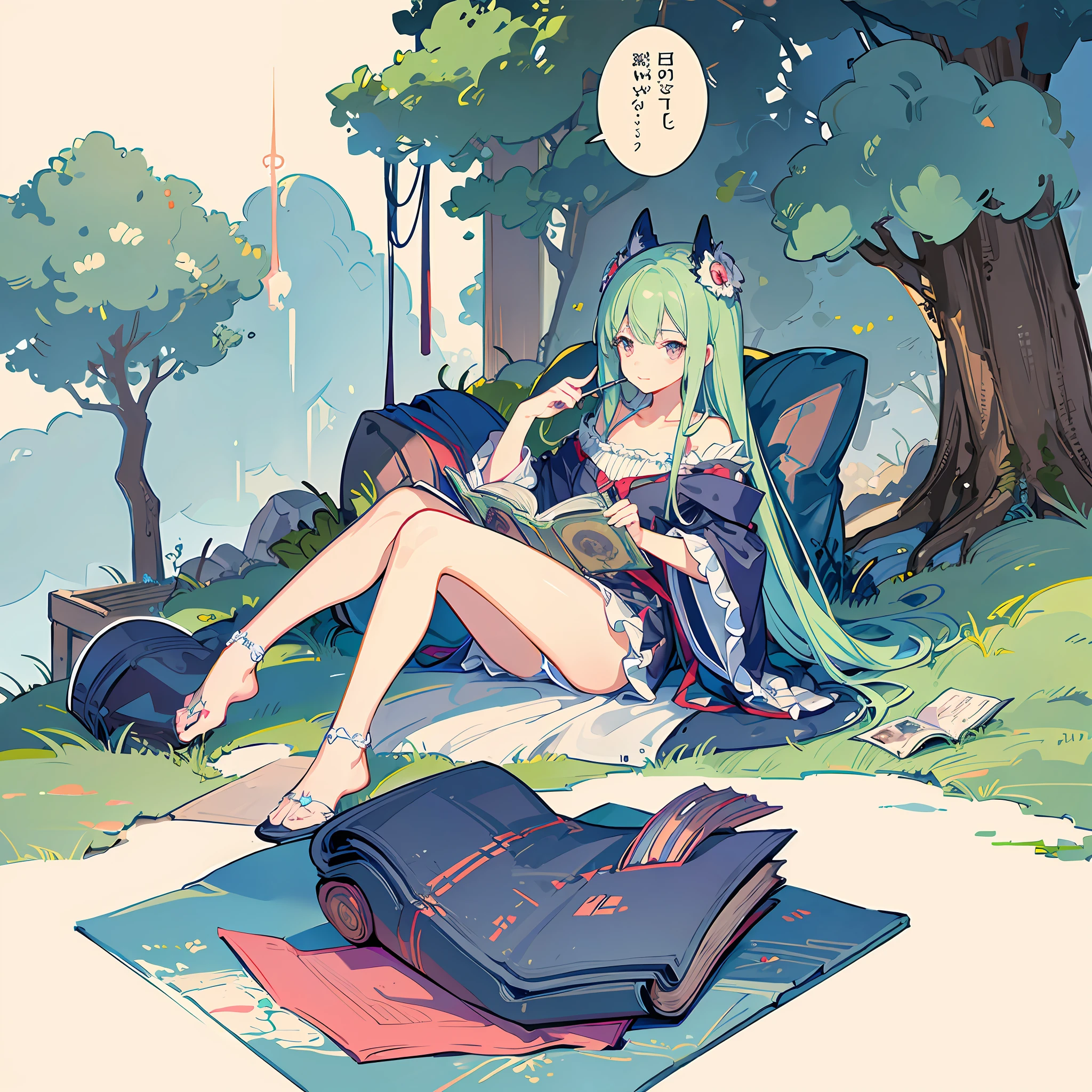 bsurdity, masterpiece, best quality, ultra high quality, picturebook of monster girls, pages, concept art