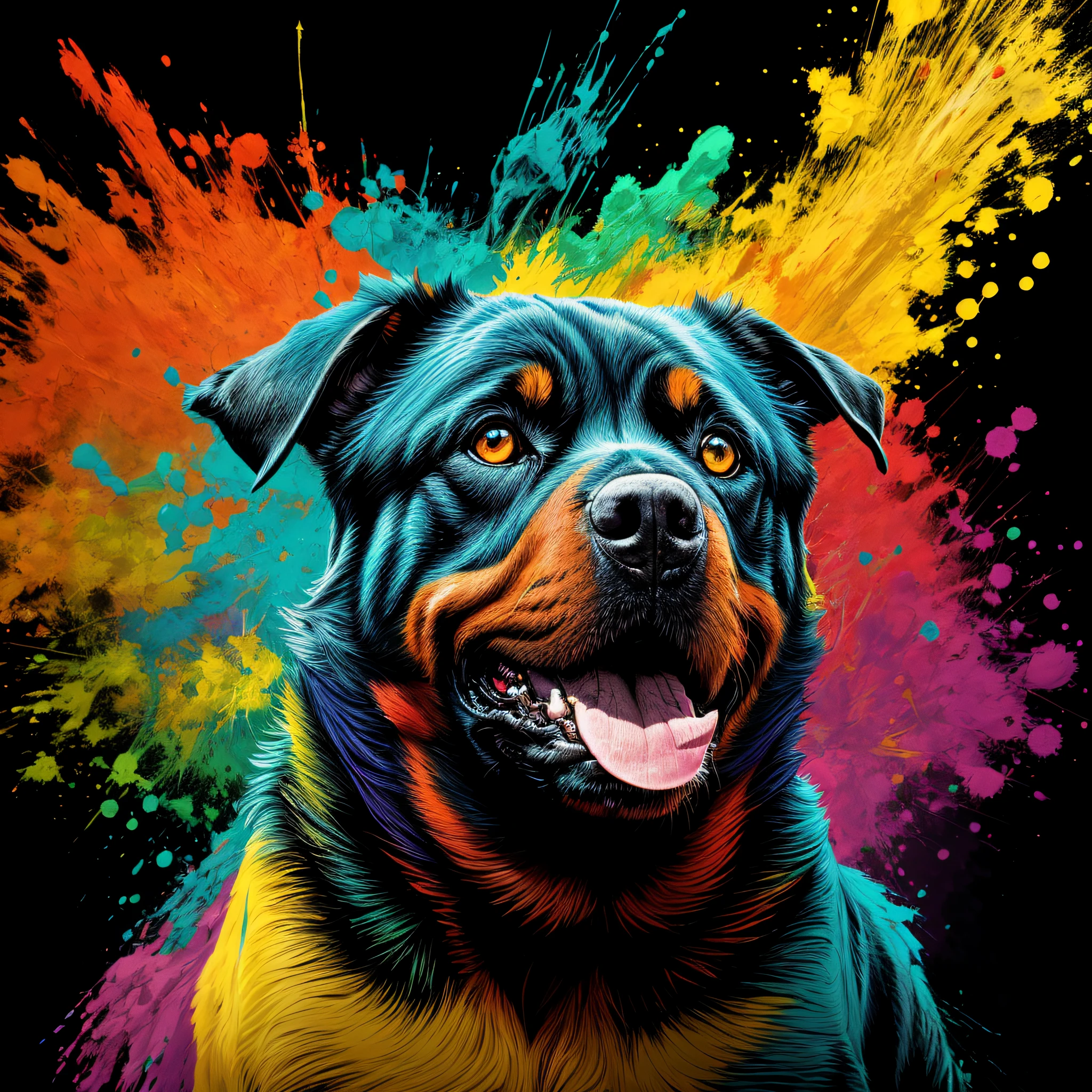technicolor, vibrant, Chemical rottweiler, radioactive glow, Biohazard, abstract art by Petros Afshar, oversaturated