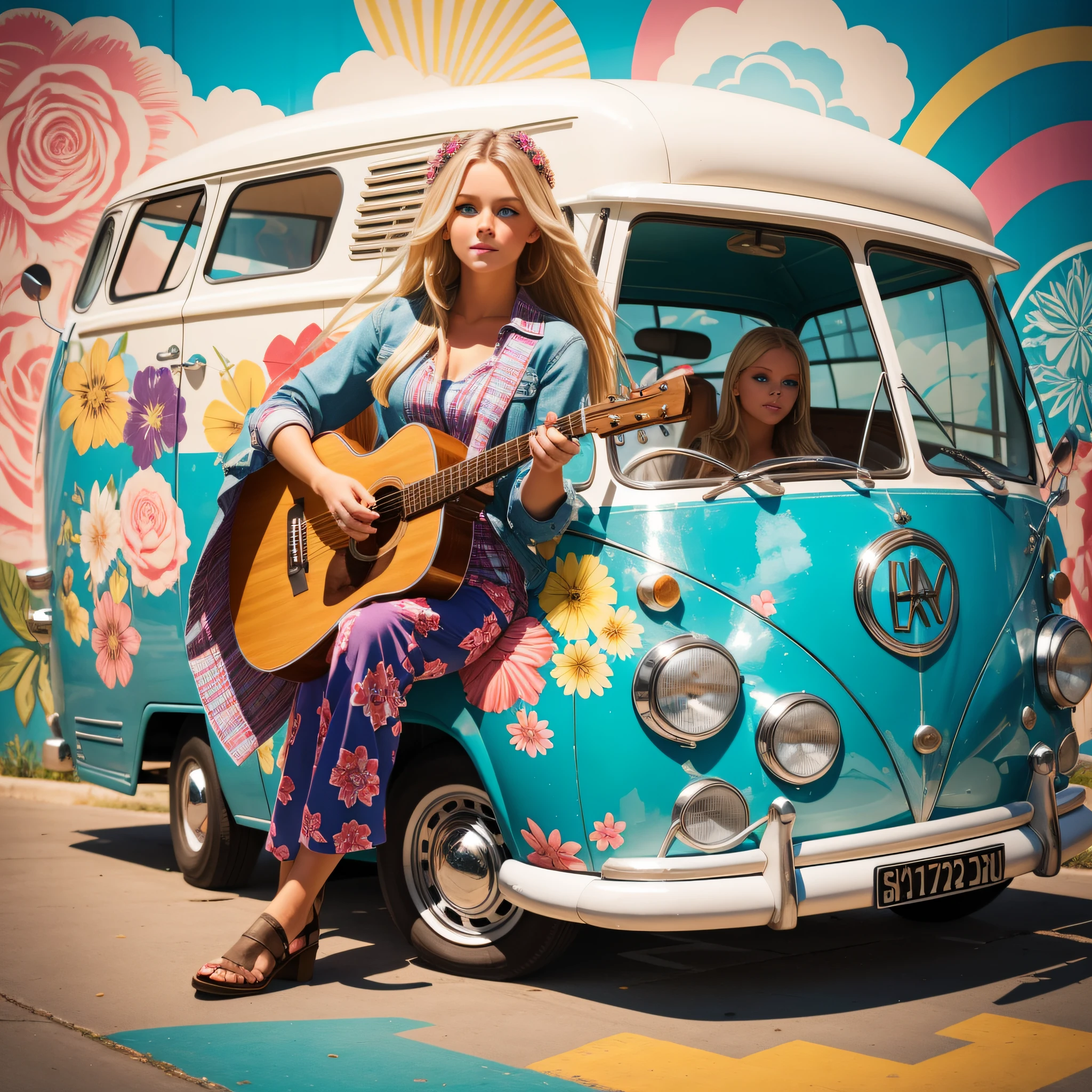 A beautiful girl with perfect face, blonde, blue eyes