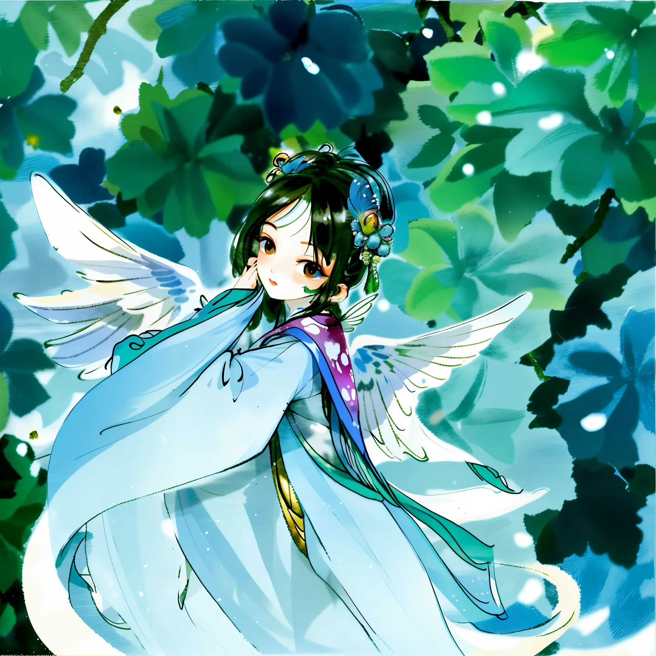 Certainly! Here is a description of an illustration of a little ajinha:
The illustration depicts a lovely little ajinha in a natural and serene environment. The ajinha is represented as a delicate and graceful creature, with features reminiscent of a combination of a bird and a butterfly. It has a slender body, covered by a soft and colorful coat, which displays soft shades of green, blue and pink.
Its wings are particularly remarkable, with a transparent and iridescent structure, which reflects sunlight and creates beautiful bright patterns. The wings are adorned with subtle details in the shape of arabesques, giving a sense of elegance and lightness. The ajinha is able to move its wings smoothly and gracefully, allowing it to fly with ease.
The illustration shows the ajinha in a natural environment filled with lush plants such as delicate flowers and vibrant foliage. She is perched on a colorful flower and appears to be feeding on her nectar while delicately extending her small, curved proboscis.
The surrounding scenery is serene, with rays of sunshine filtered through the trees, creating a soft and magical atmosphere. Some other small creatures, such as insects and birds, can be seen in the background, adding life and movement to the scene.
The illustration conveys a sense of tranquility, beauty and harmony, capturing the delicate and charming essence of ajinha in its natural habitat.