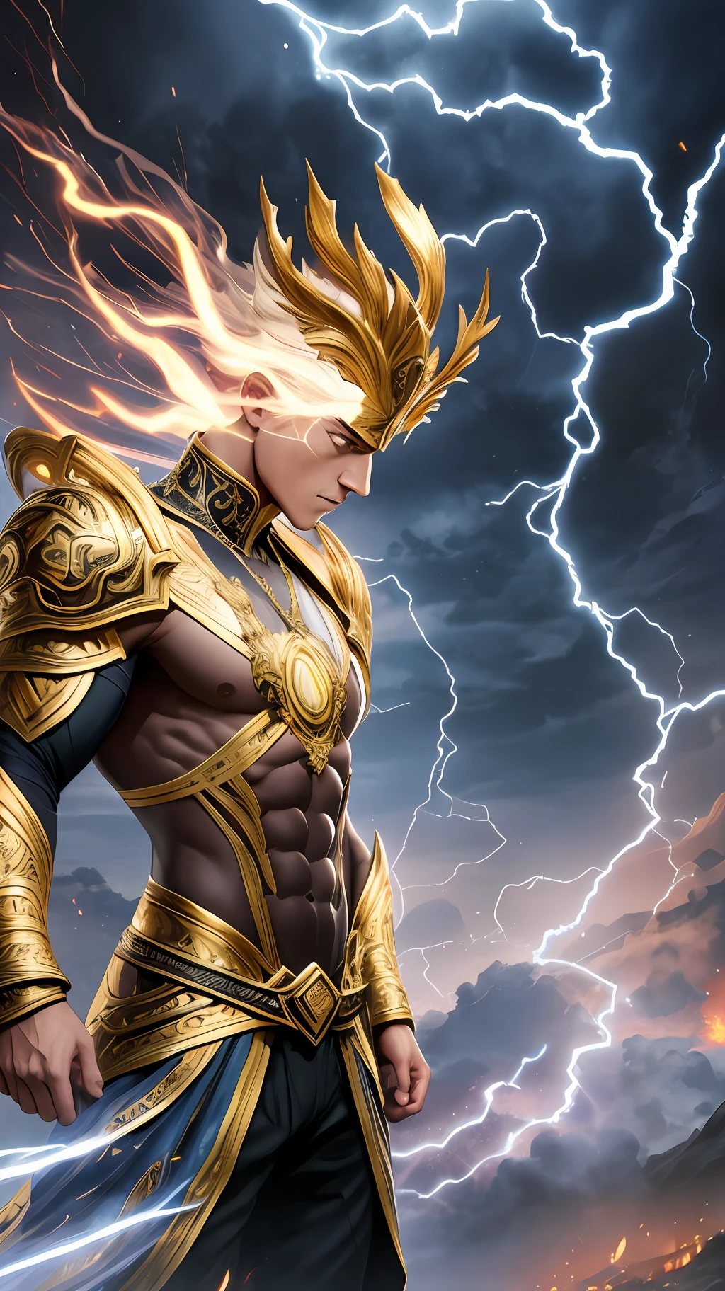 The cover of this epic book reveals a scene of grandeur and mystery that captivates the eye of viewers. Em um fundo escuro, adorned by stormy clouds and magical sparks, emerge a figura imponente do protagonista, Ethan, the King of Demons.
Ethan is positioned in the center of the illustration, sua figura esculpida em sombras e luzes contrastantes. Seus olhos, brilhando com um fogo sobrenatural, reflect the depth of his power and the relentless determination that drives him. Seus cabelos escuros caem em mechas rebeldes, evoking a wild and indomitable air.
Vestido em trajes negros que se fundem com as sombras, Ethan emanates an aura of magnetism and domination. His hands are outstretched, exibindo uma energia pulsante e envolvente, que representa seu controle supremo sobre a magia, um anti-magic and an antimatter.
Behind Ethan, vislumbra-se um mundo em tumulto, repleto de batalhas e caos. Silhouettes of demonic creatures and warriors fight along the horizon, emphasizing the immensity of the war unfolding. In the sinister sky, lightning tears through the clouds, casting an unearthly glow that highlights the figure of the protagonist.
No canto inferior da capa, An ancient and mysterious inscription reveals the title of the book in gold, letras estilizadas, enquanto um subtexto sutil promete uma jornada repleta de magia, betrayals and the rise of a King of Demons.
The cover of this book is a powerful vision that combines dark and luminous elements, conveying a sense of imminent danger and the promise of an engaging narrative. It invites readers into a world filled with epic challenges, where the battle between light and dark will unravel hidden secrets and test the strength and courage of the protagonist. --auto --s2