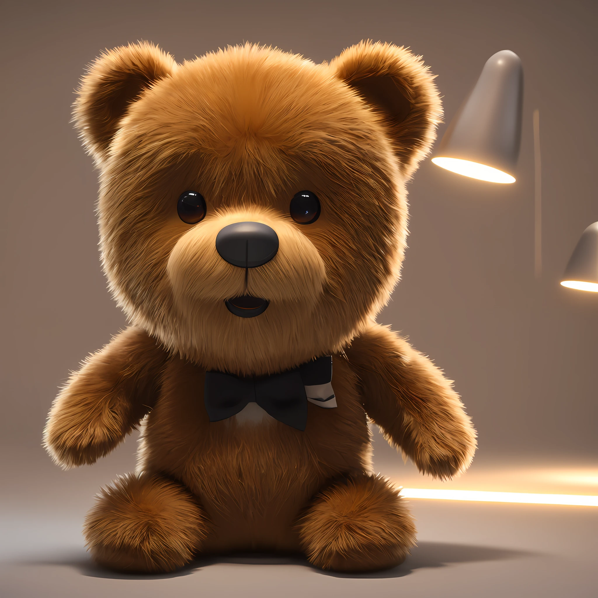 cute and adorable teddy bear waving and smiling greeting me, unreal engine, cozy interior lighting, art station, detailed digital painting, cinematic, character design by Mark Ryden and Pixar and Hayao Miyazaki, Unreal 5, DAZ, Hyper realistic, Octane rendering, 3DMDT1